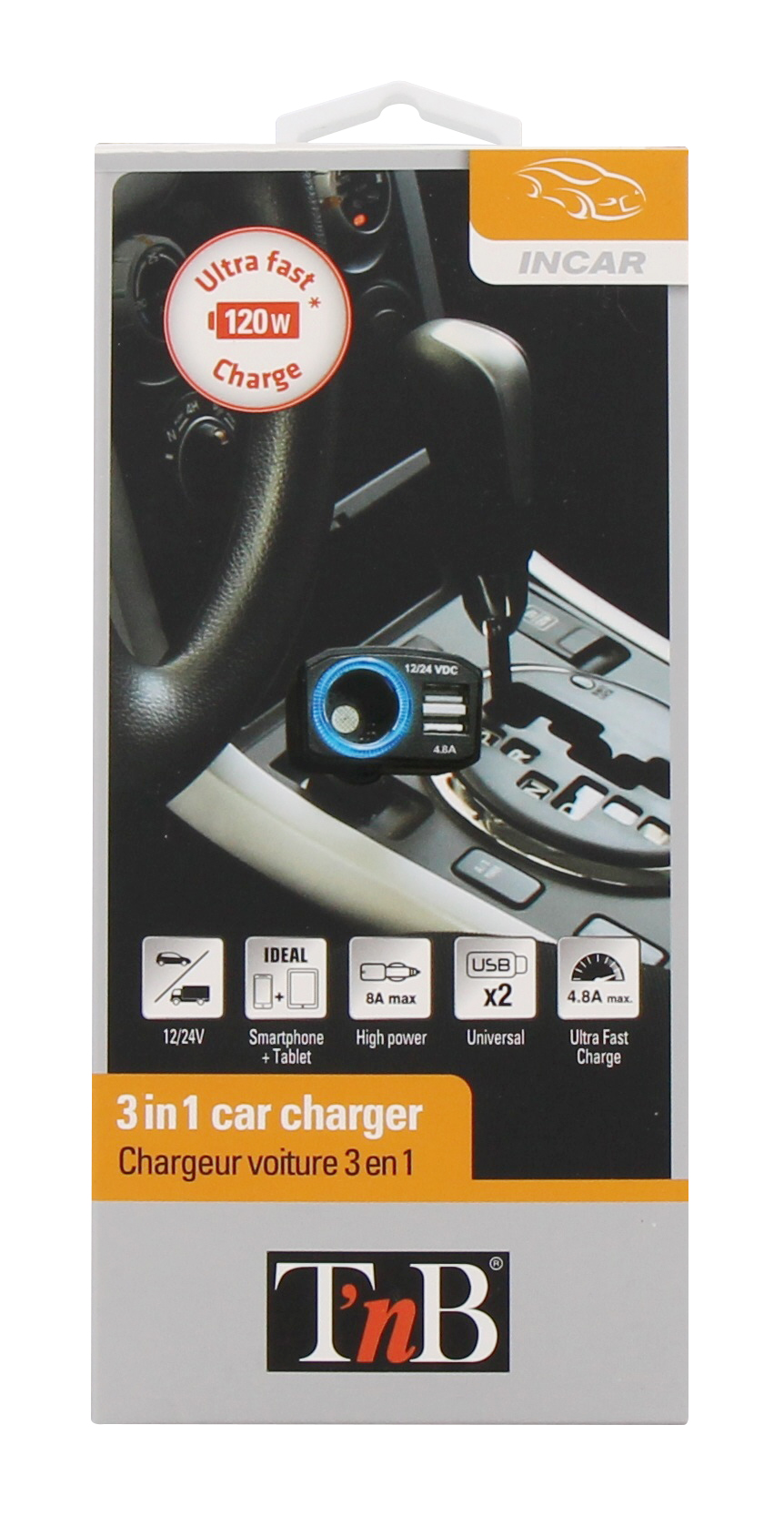 2XUSB-A 24W car charger + 1 car socket5