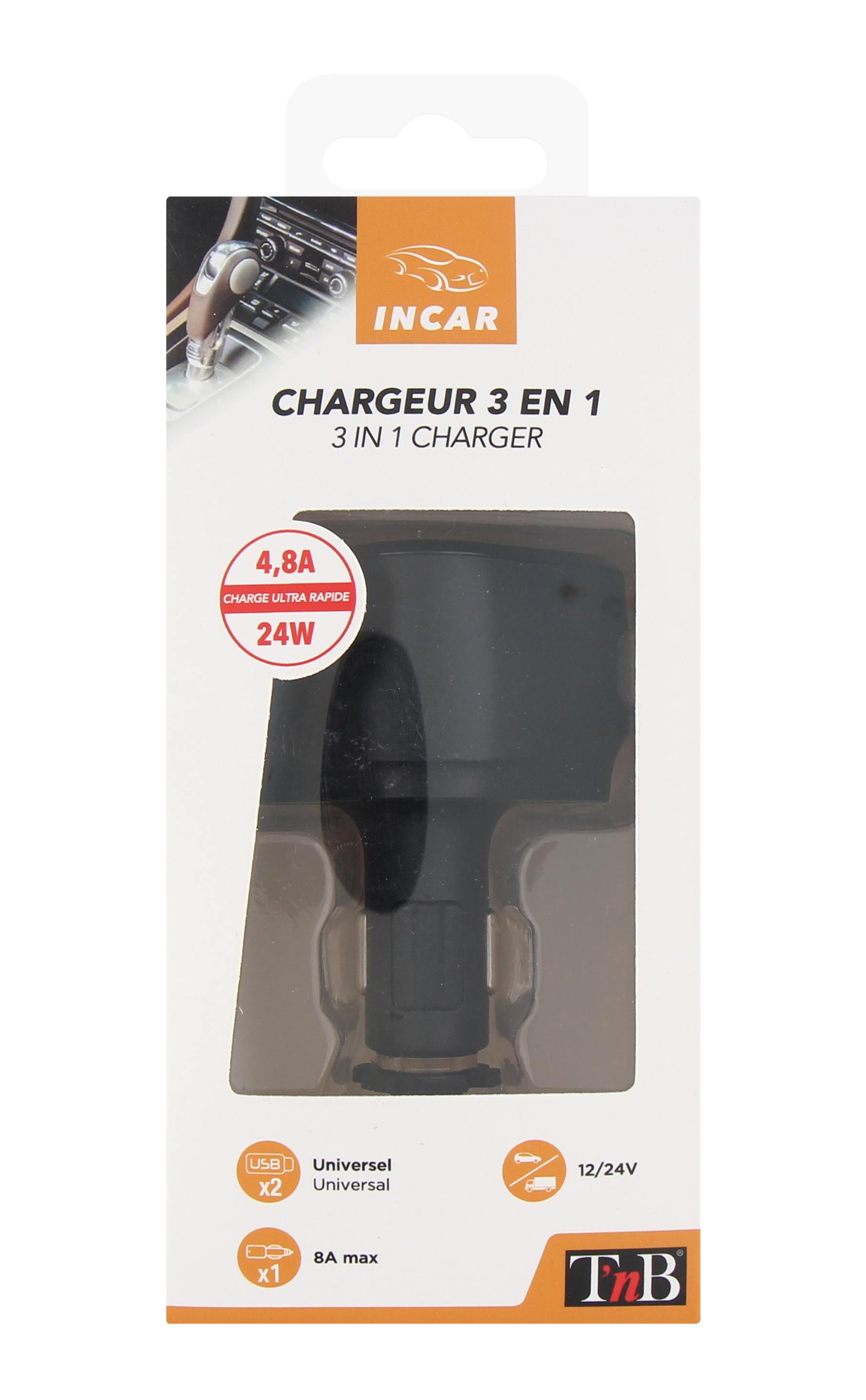 Chargeur allume-cigare 2XUSB-A 24W + prise allume-cigares4