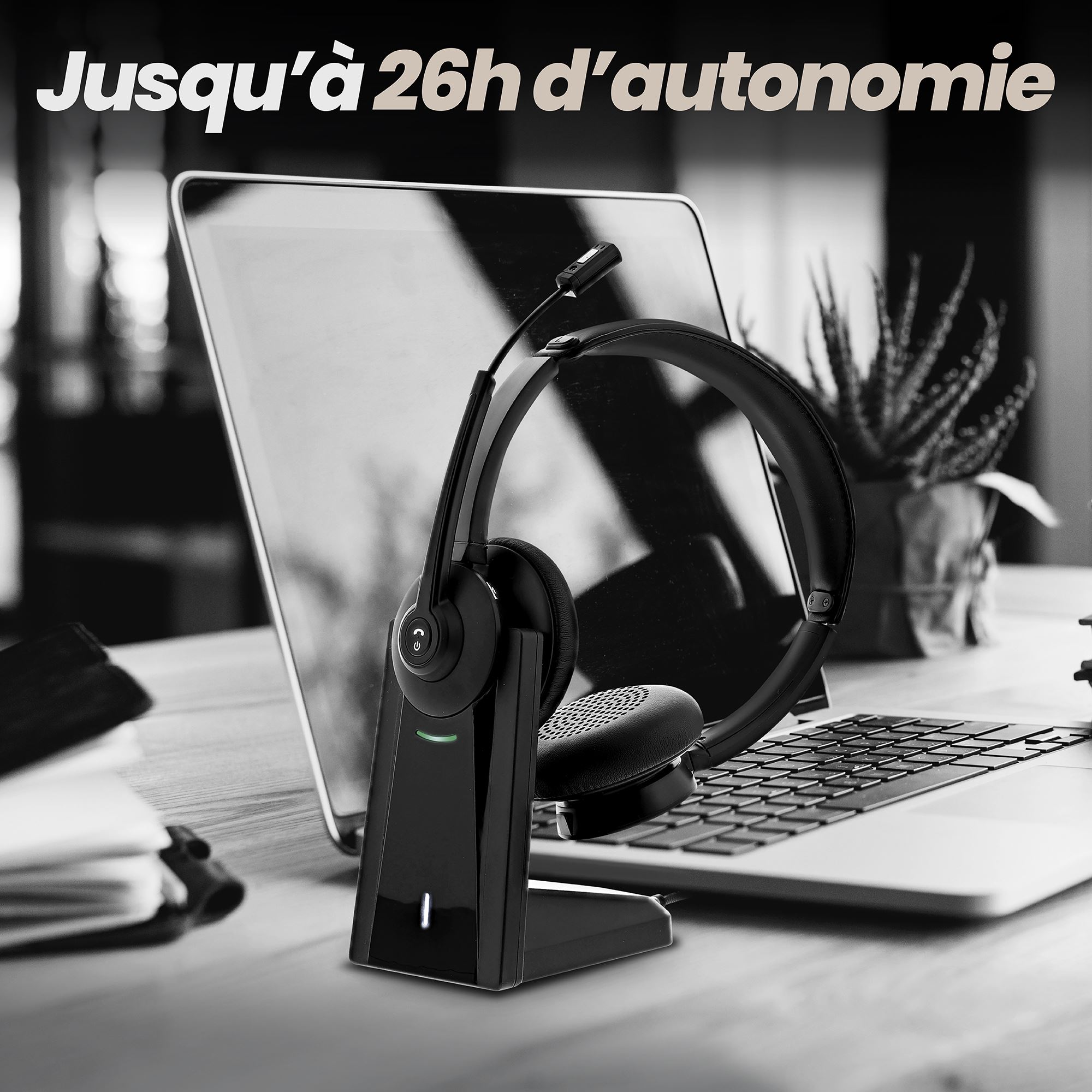 Micrófono auricular Bluetooth® de 2,4 GHz con base de carga ACTIV 1000X3