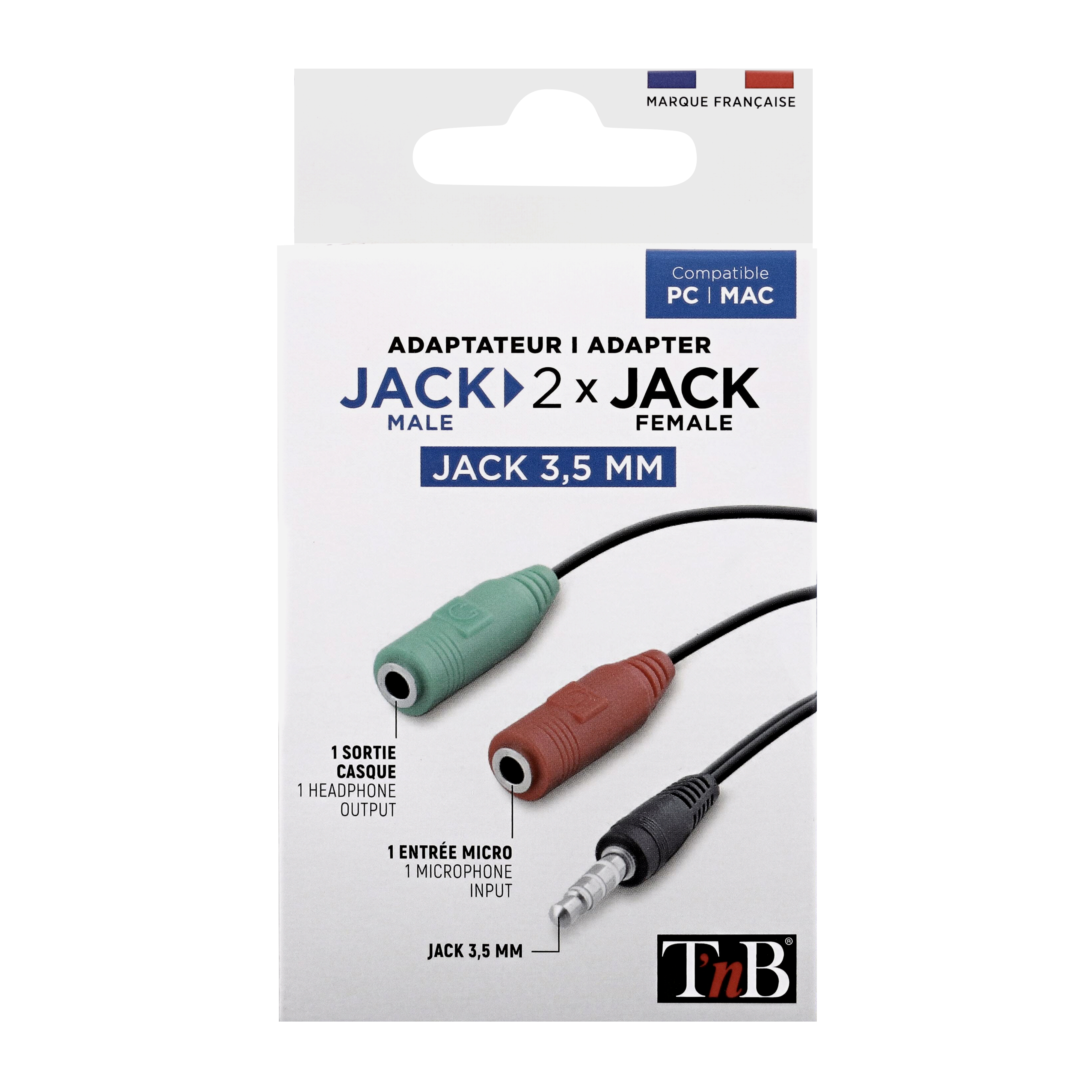 Adaptateur jack mâle vers double jack femelle3