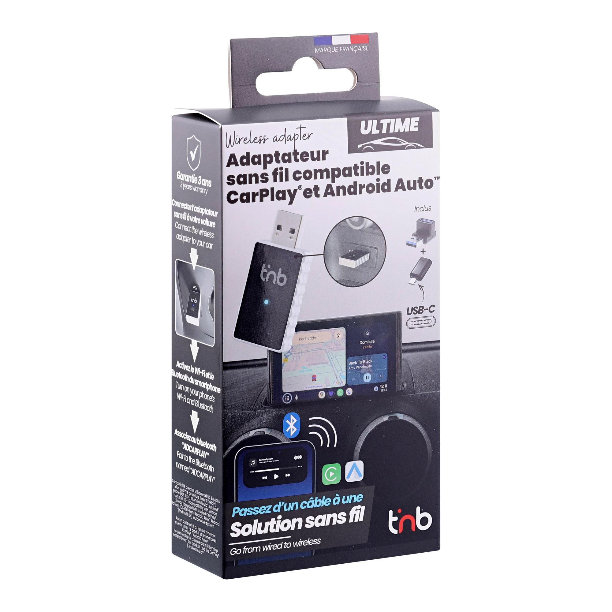 Adaptateur Sans Fil pour CarPlay & Android Auto –4