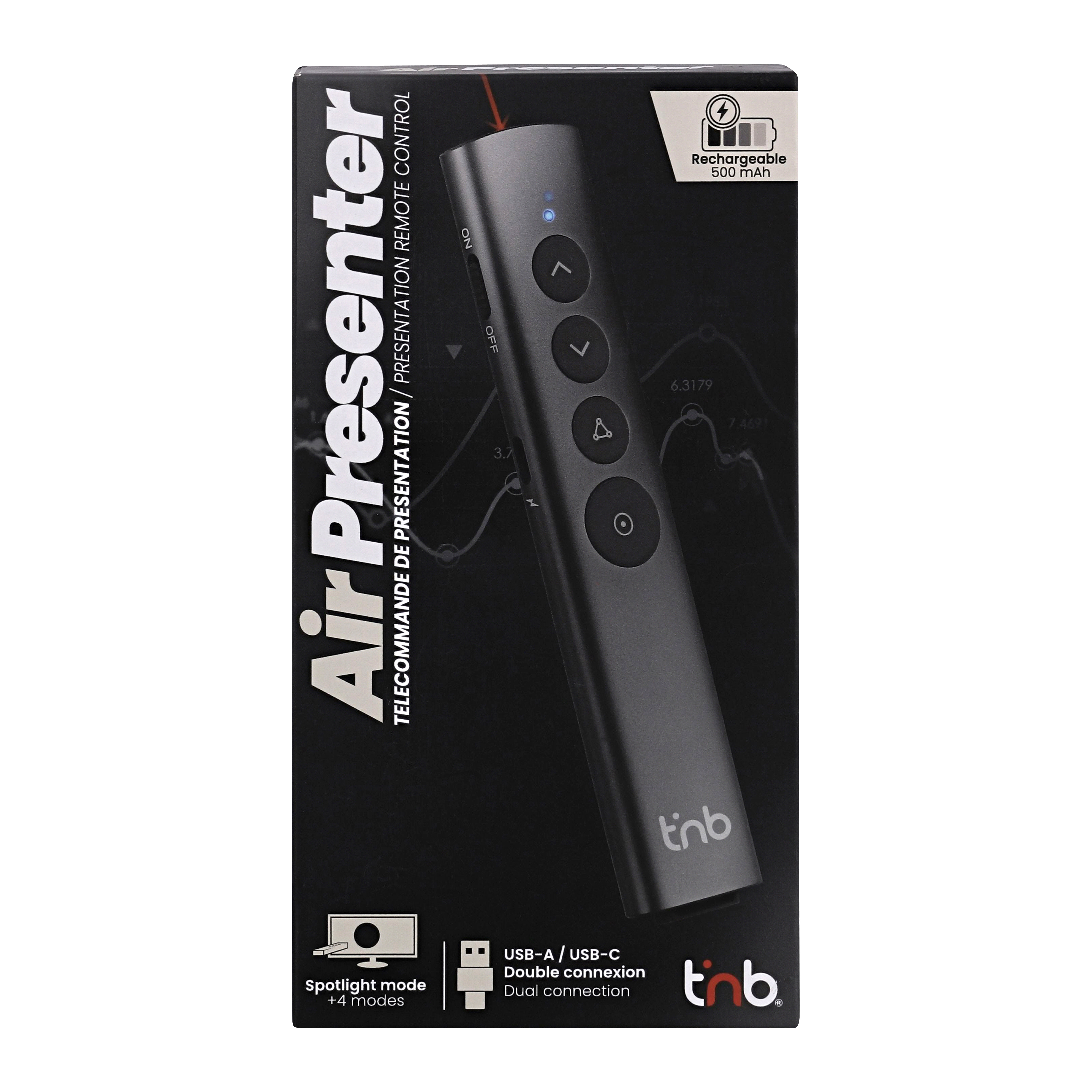 Télécommande de présentation spotlight rechargeable - AIRPRESENTER8