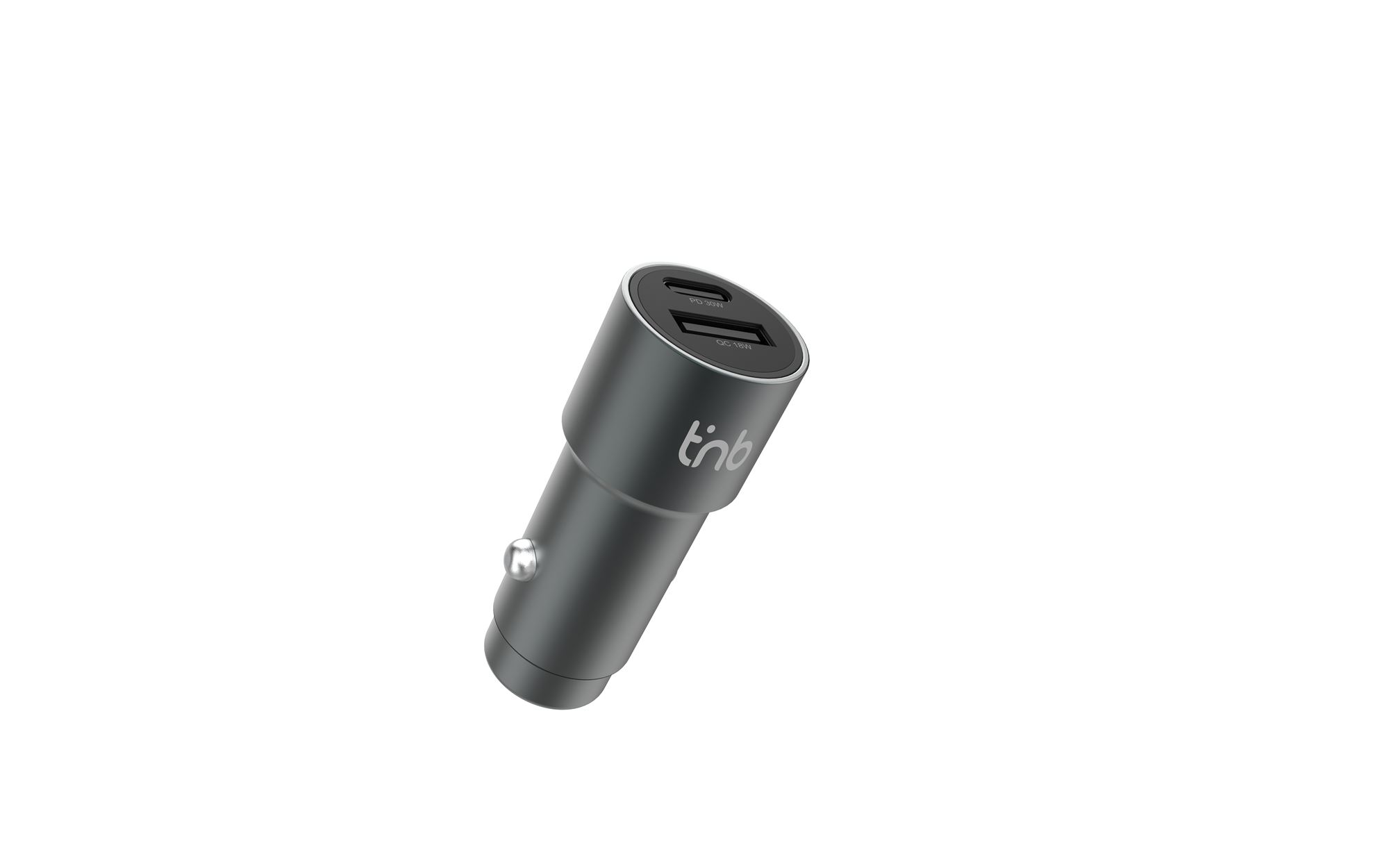 Cargador de coche USB-C + USB-A de 48 W – Aluminio reciclado – Gris antracita1