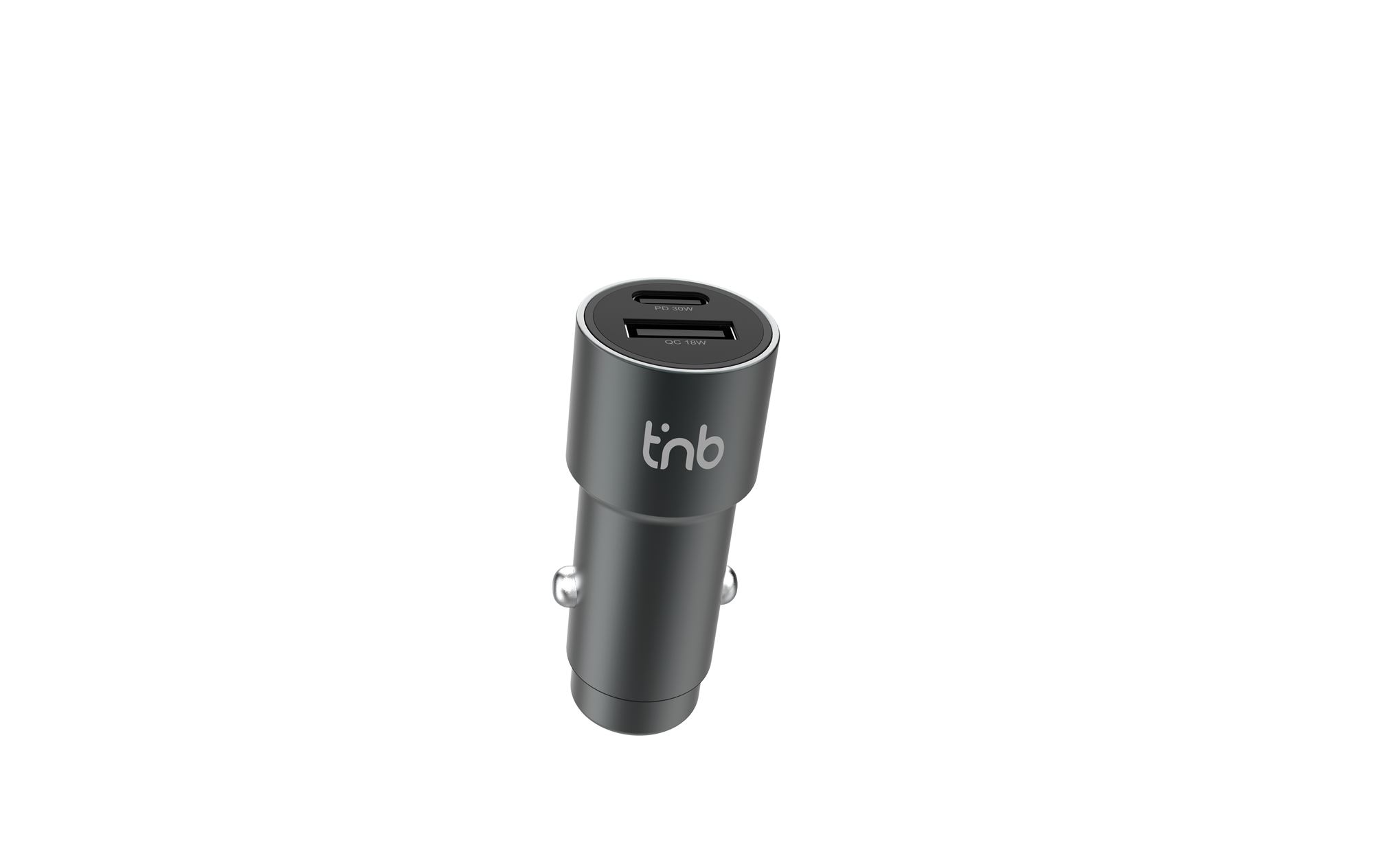 Cargador de coche USB-C + USB-A de 48 W – Aluminio reciclado – Gris antracita3