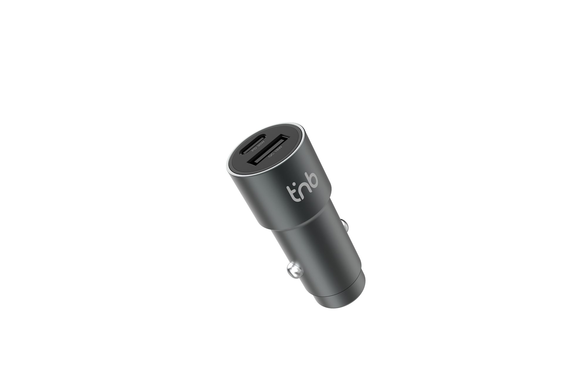 Cargador de coche USB-C + USB-A de 48 W – Aluminio reciclado – Gris antracita4