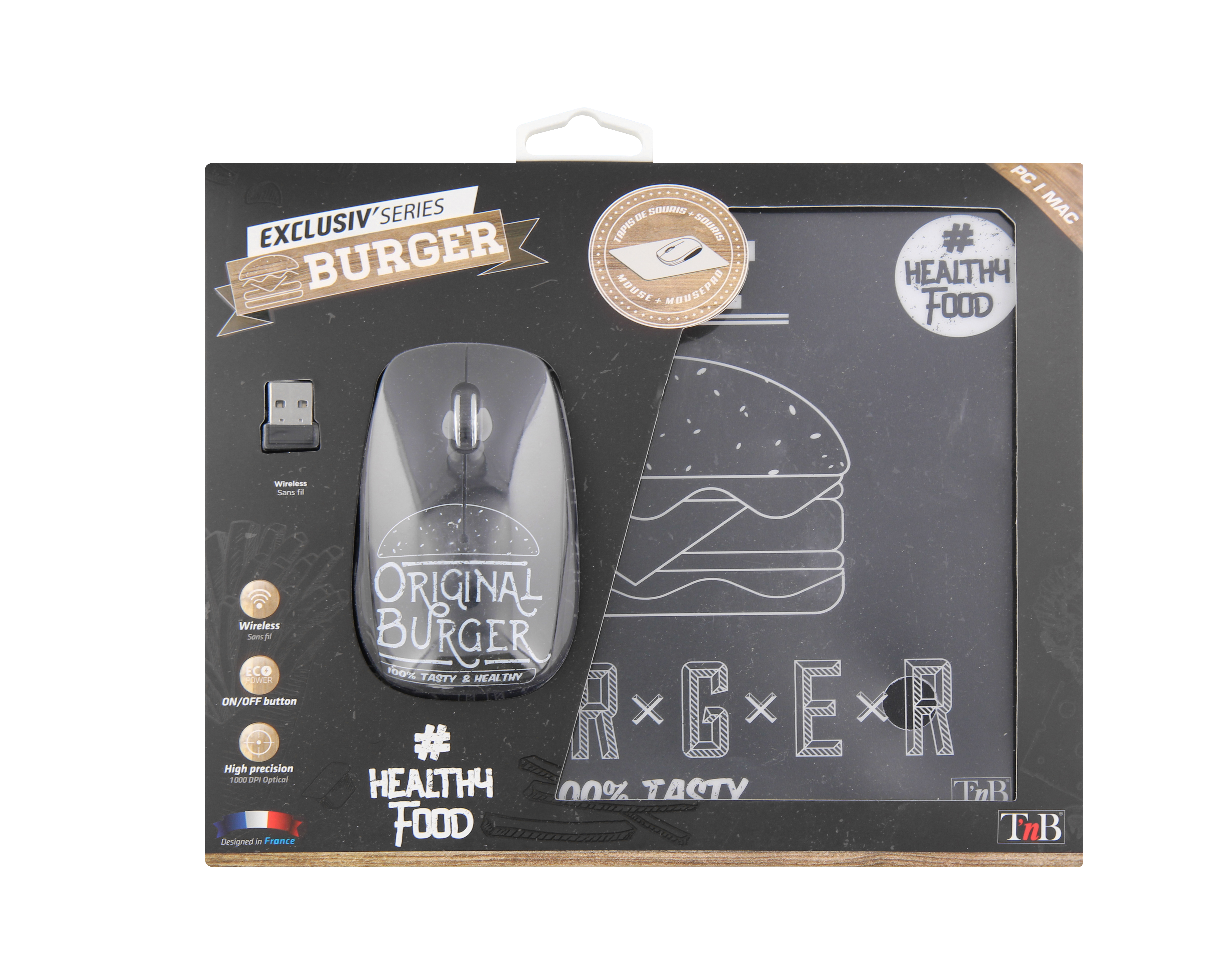 BURGER EXCLUSIV Wireless Mouse and Mouse Pad Bundle3