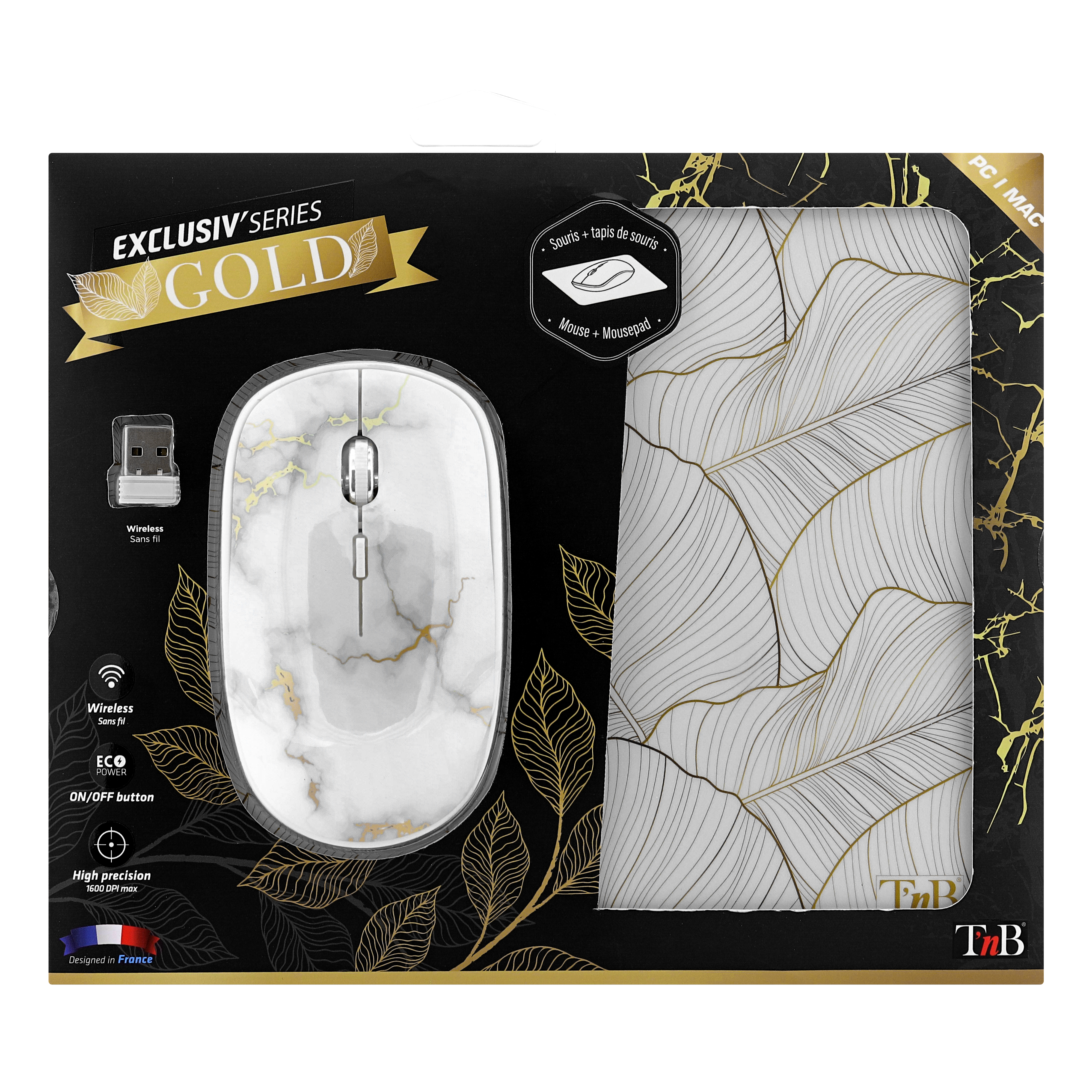 Bundle tapis de souris et souris sans fil GOLD EXCLUSIV4