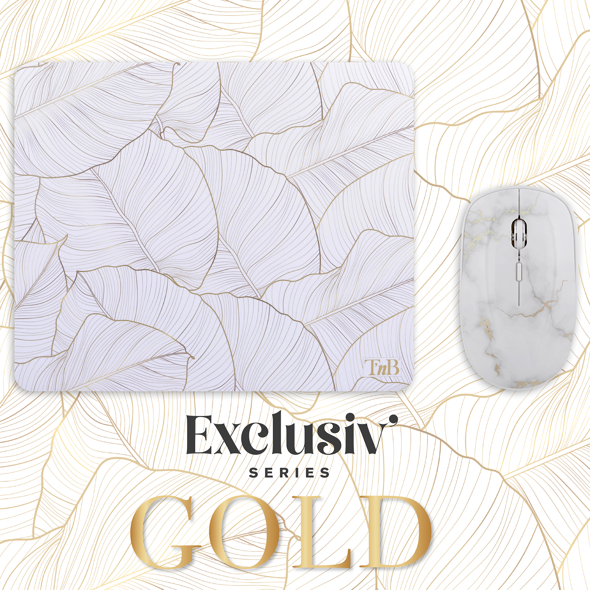 Bundle tapis de souris et souris sans fil GOLD EXCLUSIV3