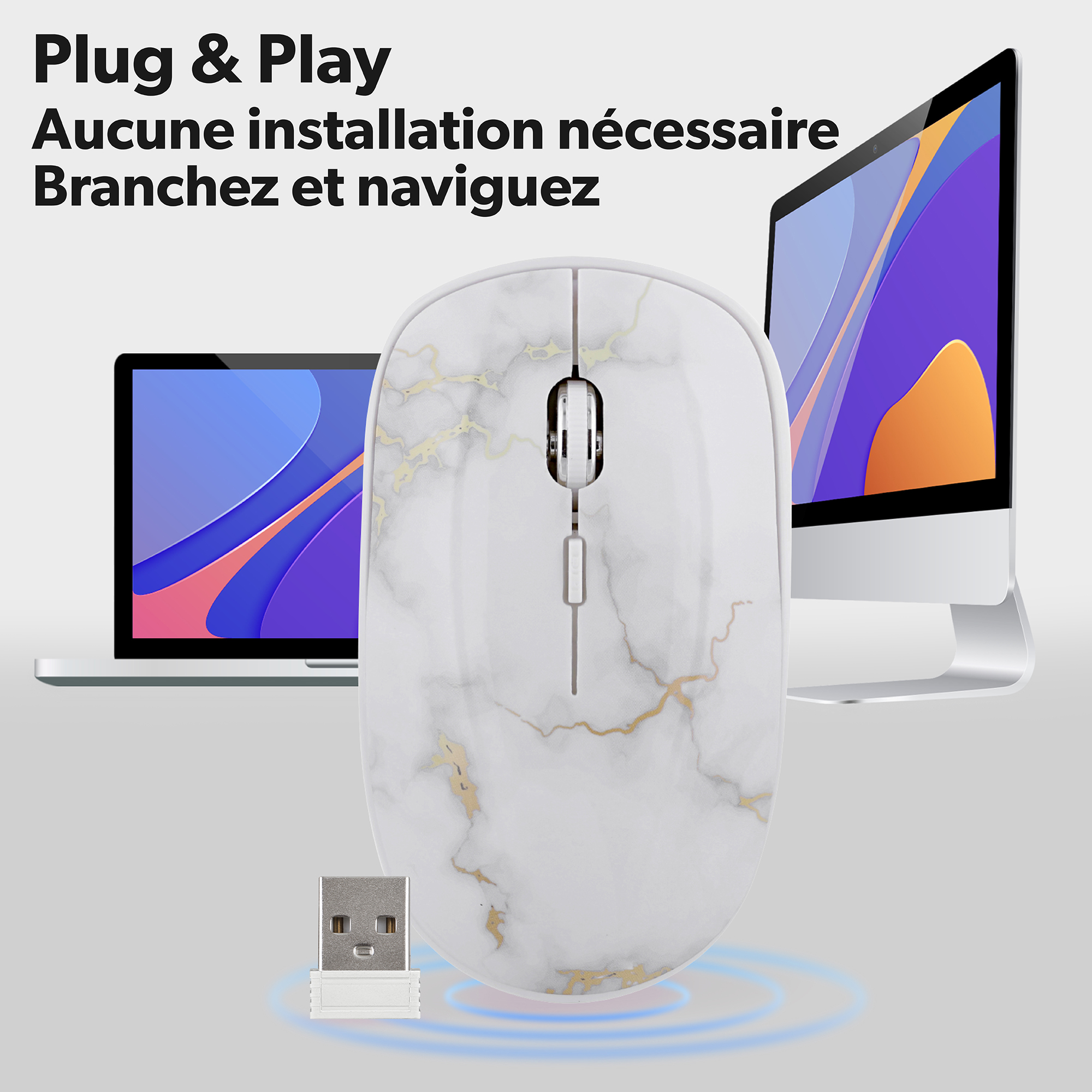 Bundle tapis de souris et souris sans fil GOLD EXCLUSIV5