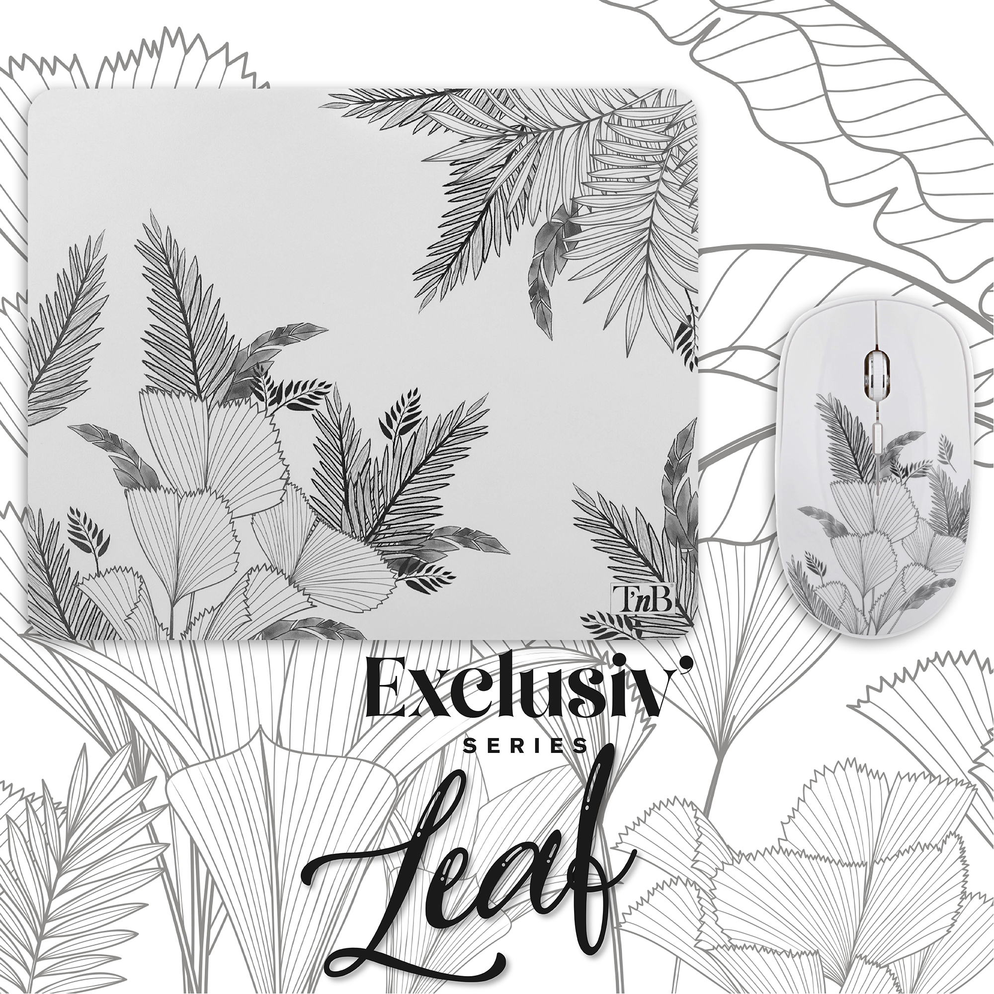 Bundle tapis de souris et souris sans fil LEAF EXCLUSIV3