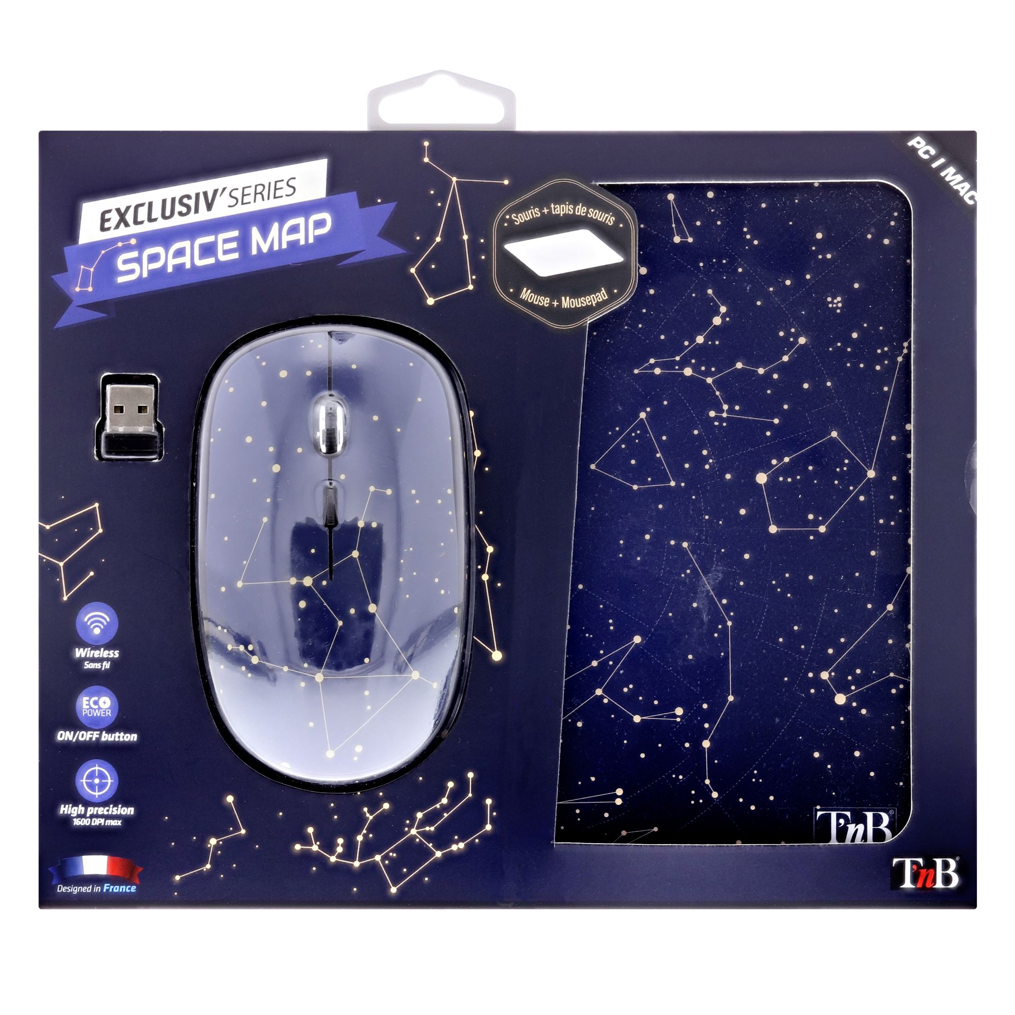 Paquete de alfombrilla para ratón y ratón inalámbrico SPACE EXCLUSIV6