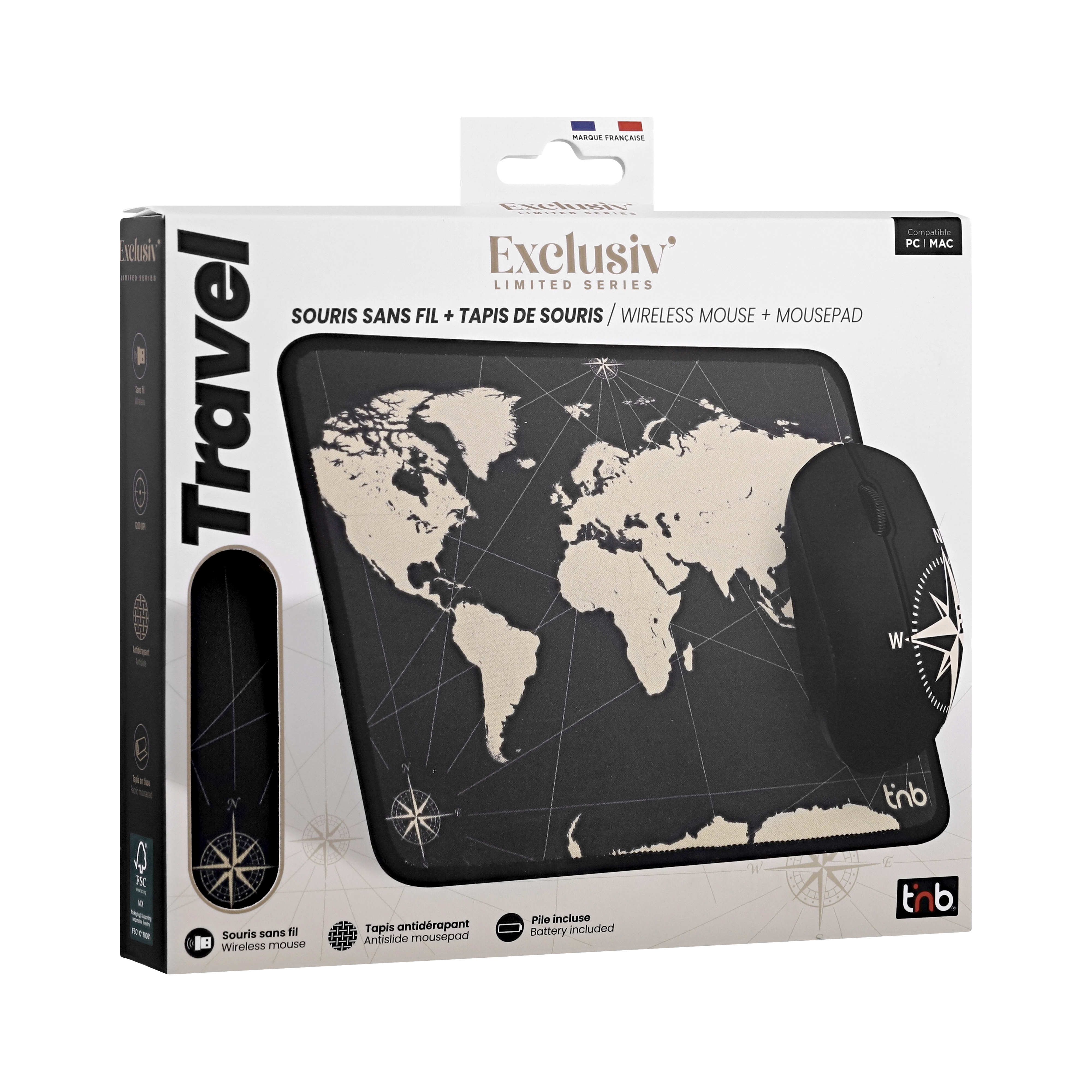 Pack tapis + souris design TRAVEL - COLLECTION EXCLUSIV'3