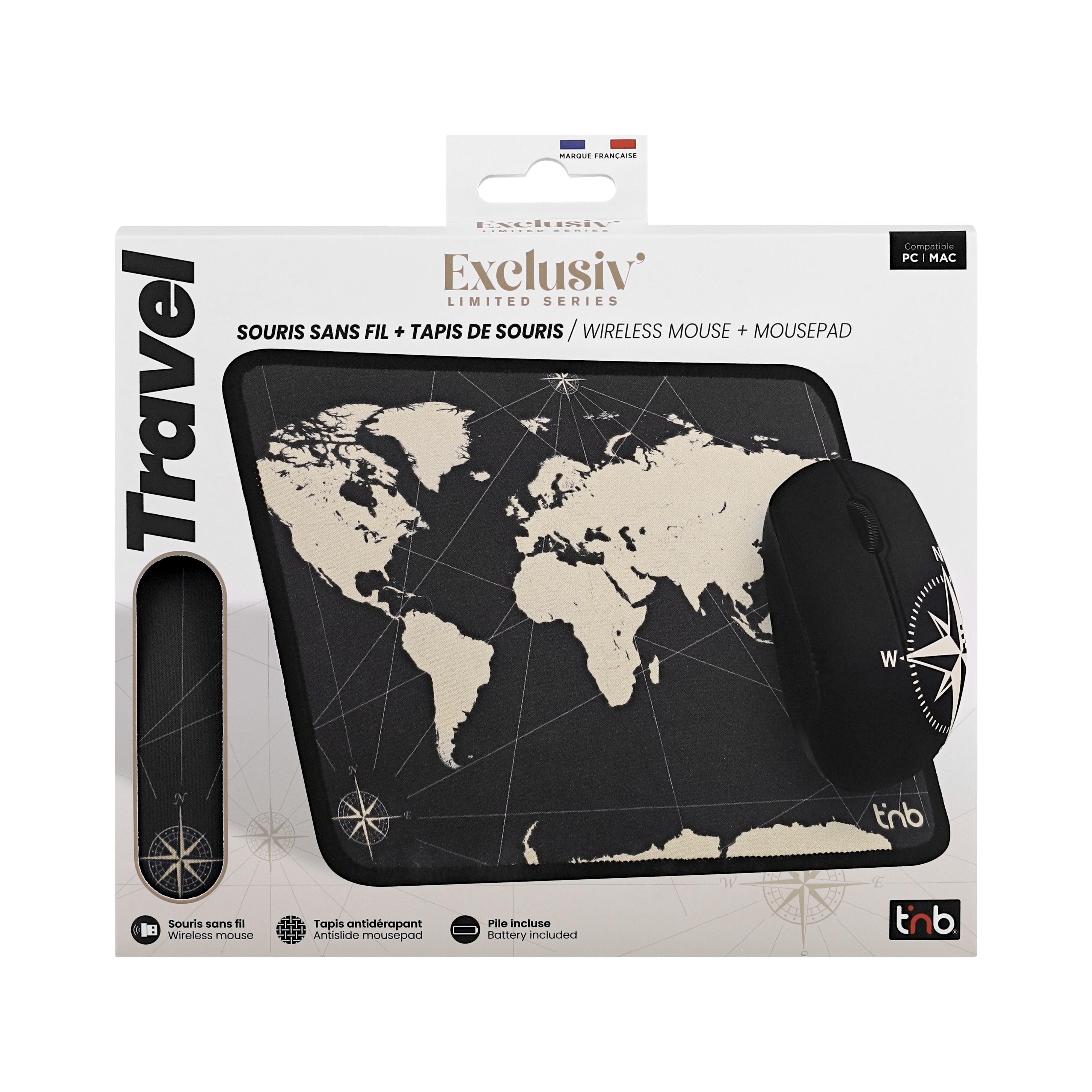 Pack tapis + souris design TRAVEL - COLLECTION EXCLUSIV'2