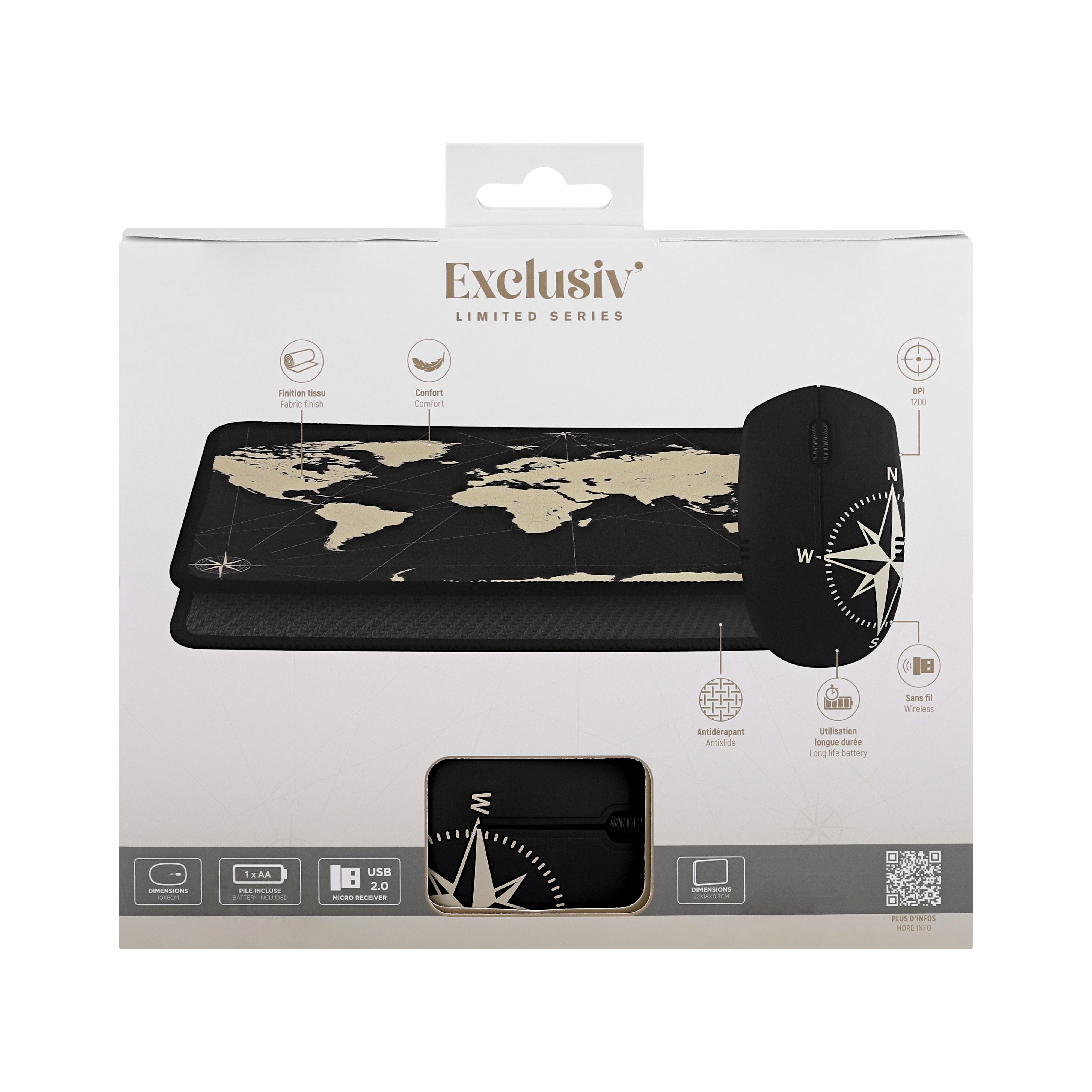 Pack tapis + souris design TRAVEL - COLLECTION EXCLUSIV'3