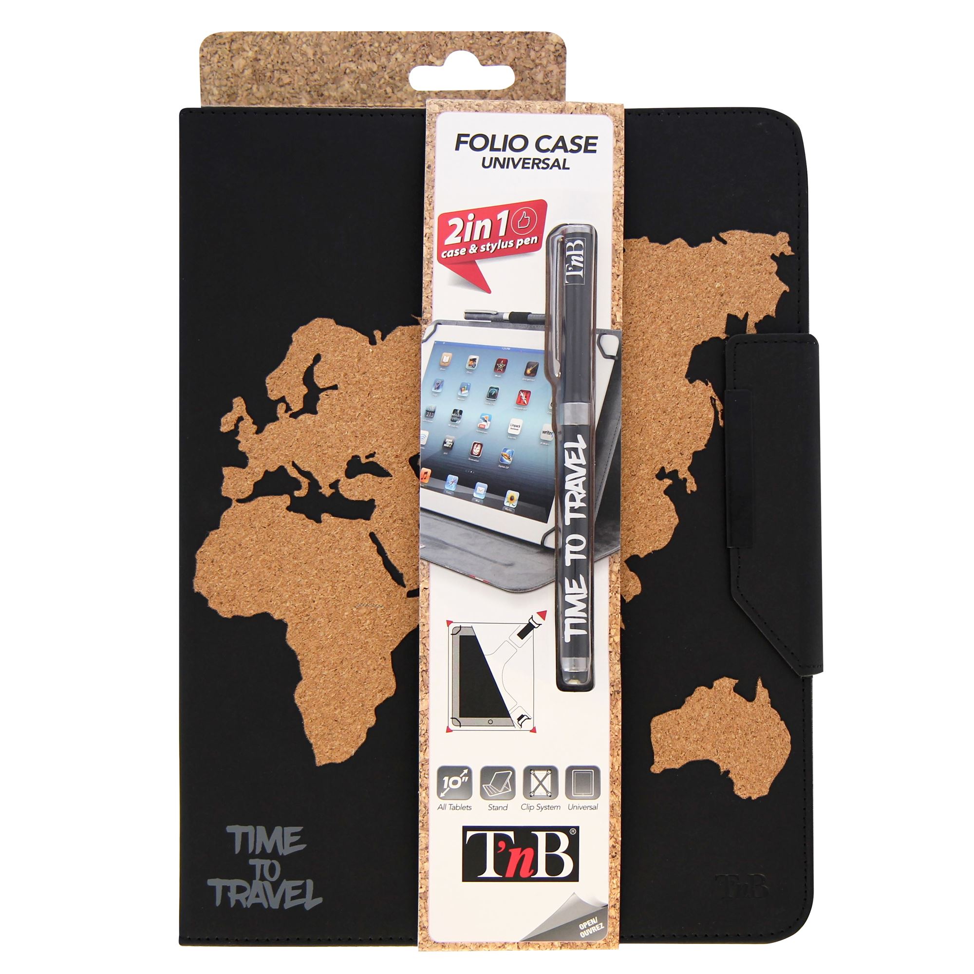 Funda folio universal + stylus para tablet TRAVEL de 10