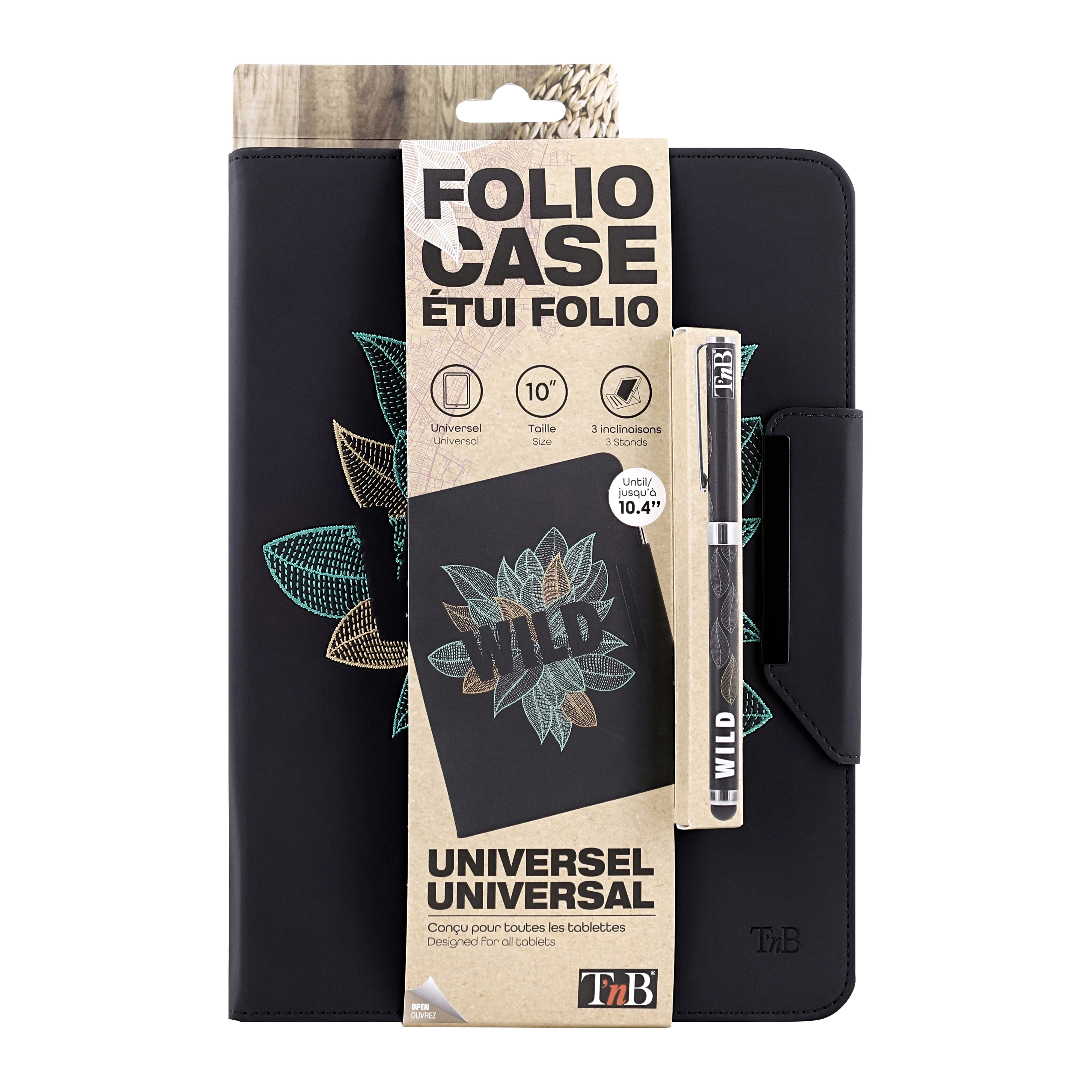 Universal folio case + stylus for 10