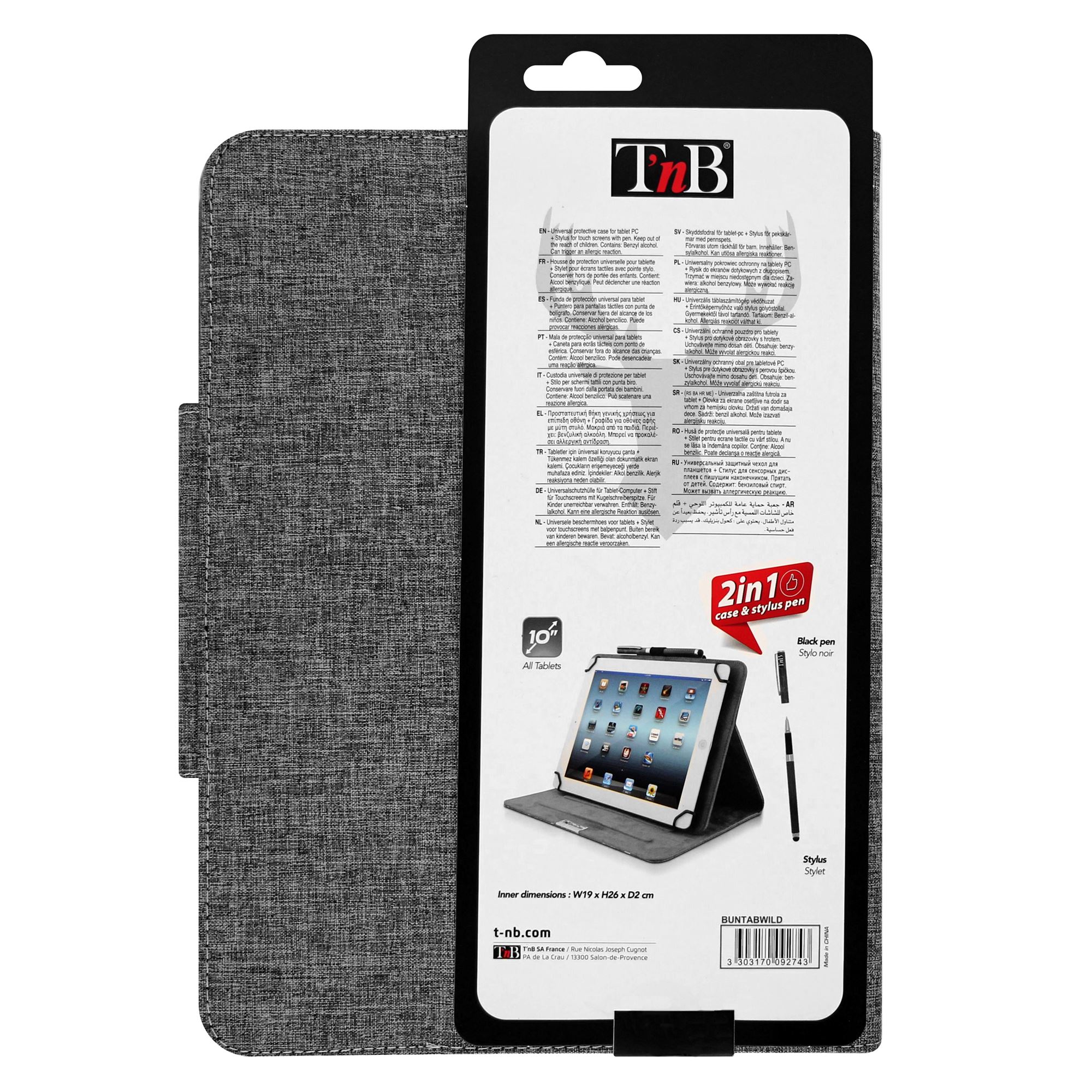 Universal folio case + stylus for 10