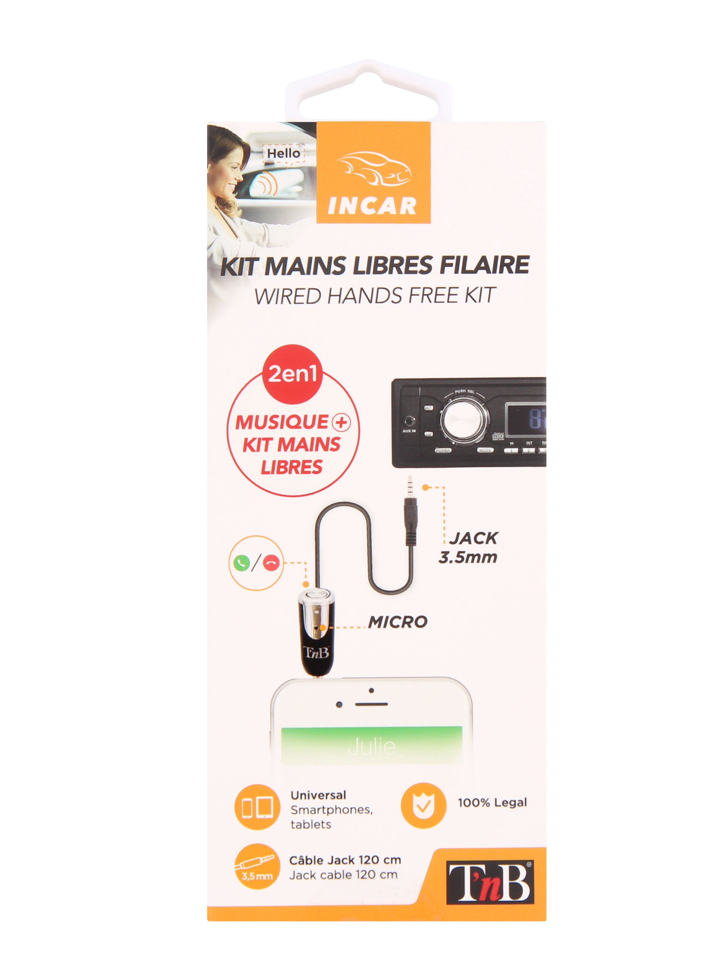 Kit manos libres jack 3.5mm con adaptador RCA7