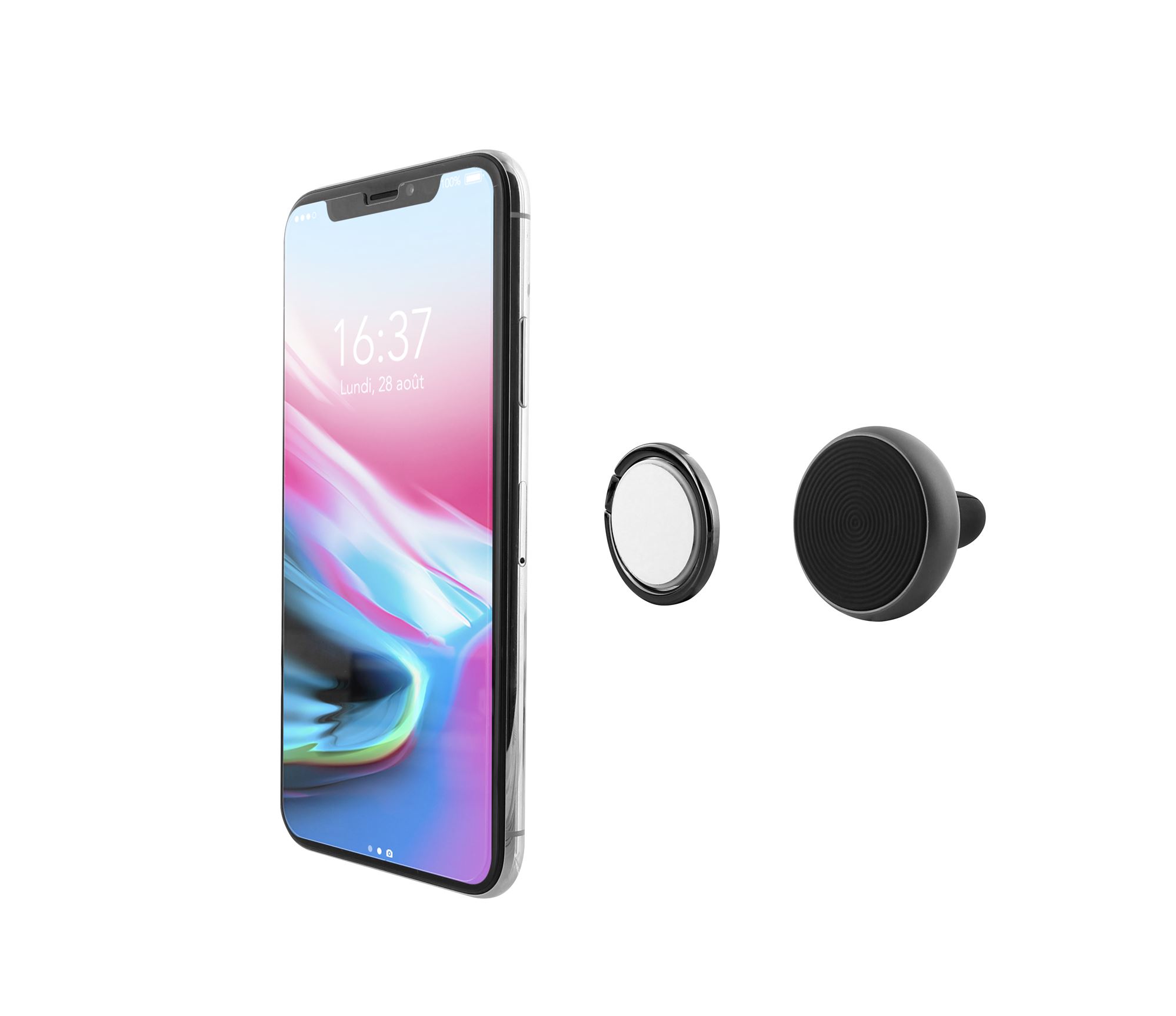 Support aimanté pour grille d'aération avec bague rotative1