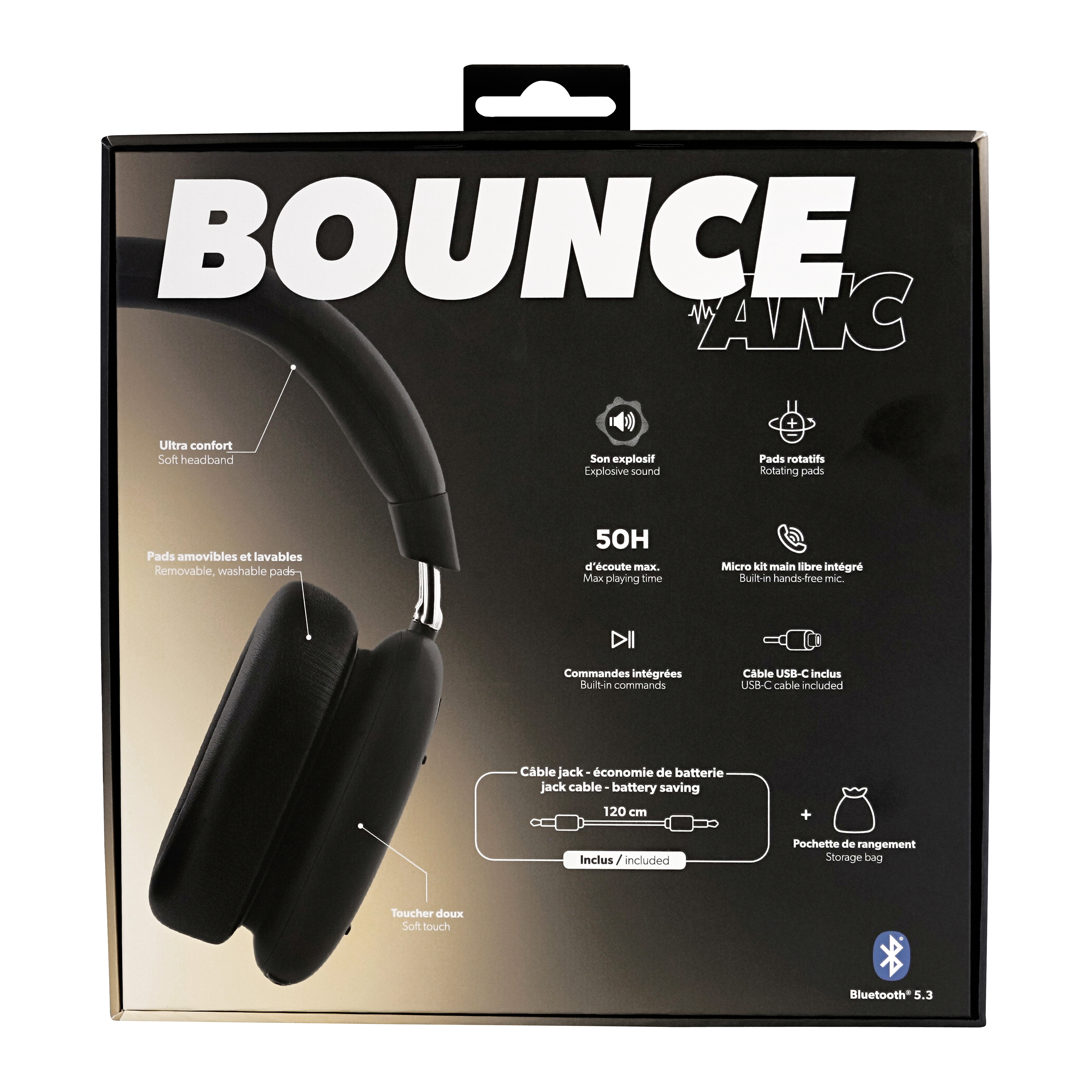 Casque Bluetooth à réduction de bruit active BOUNCE8