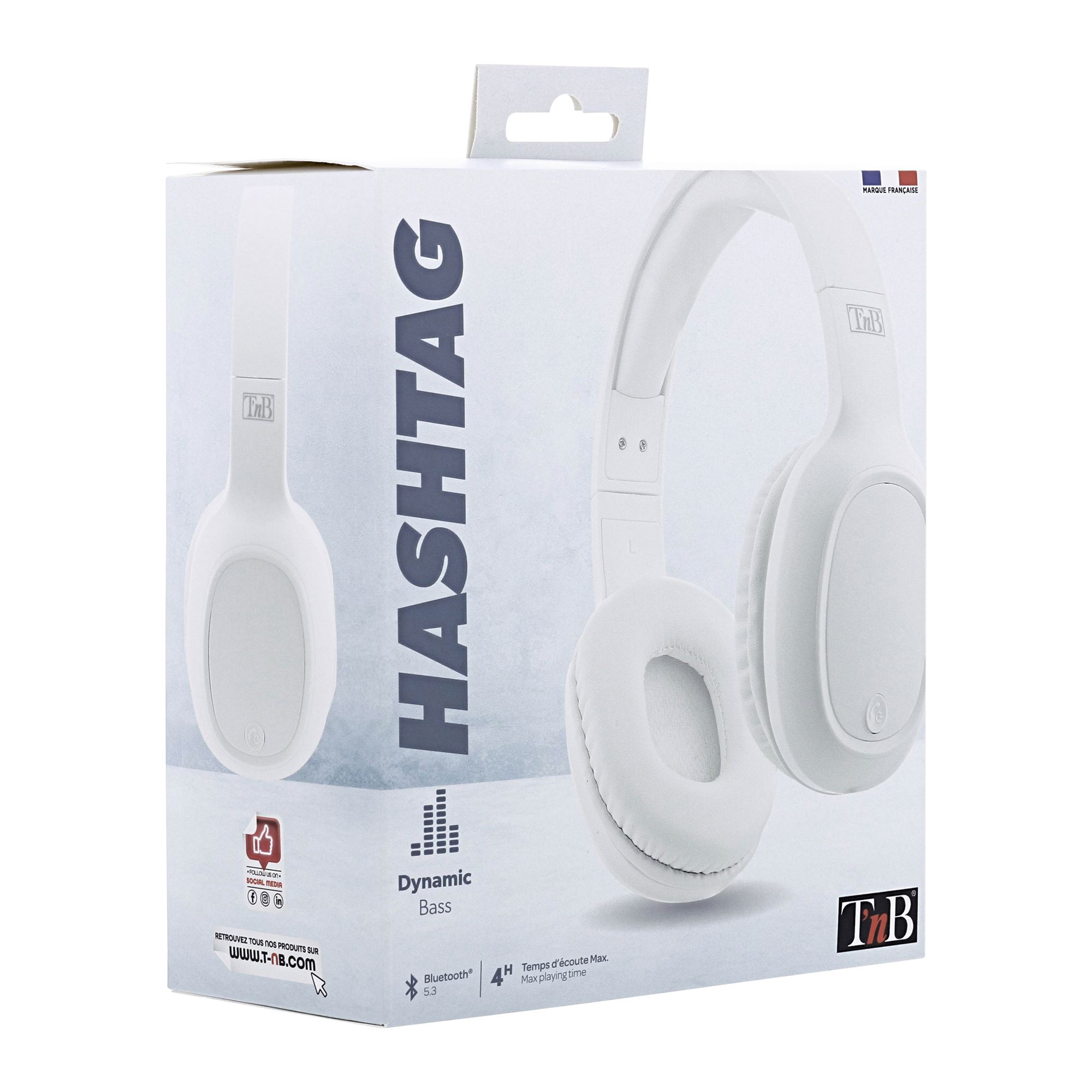 Casque Bluetooth HTAG blanc2
