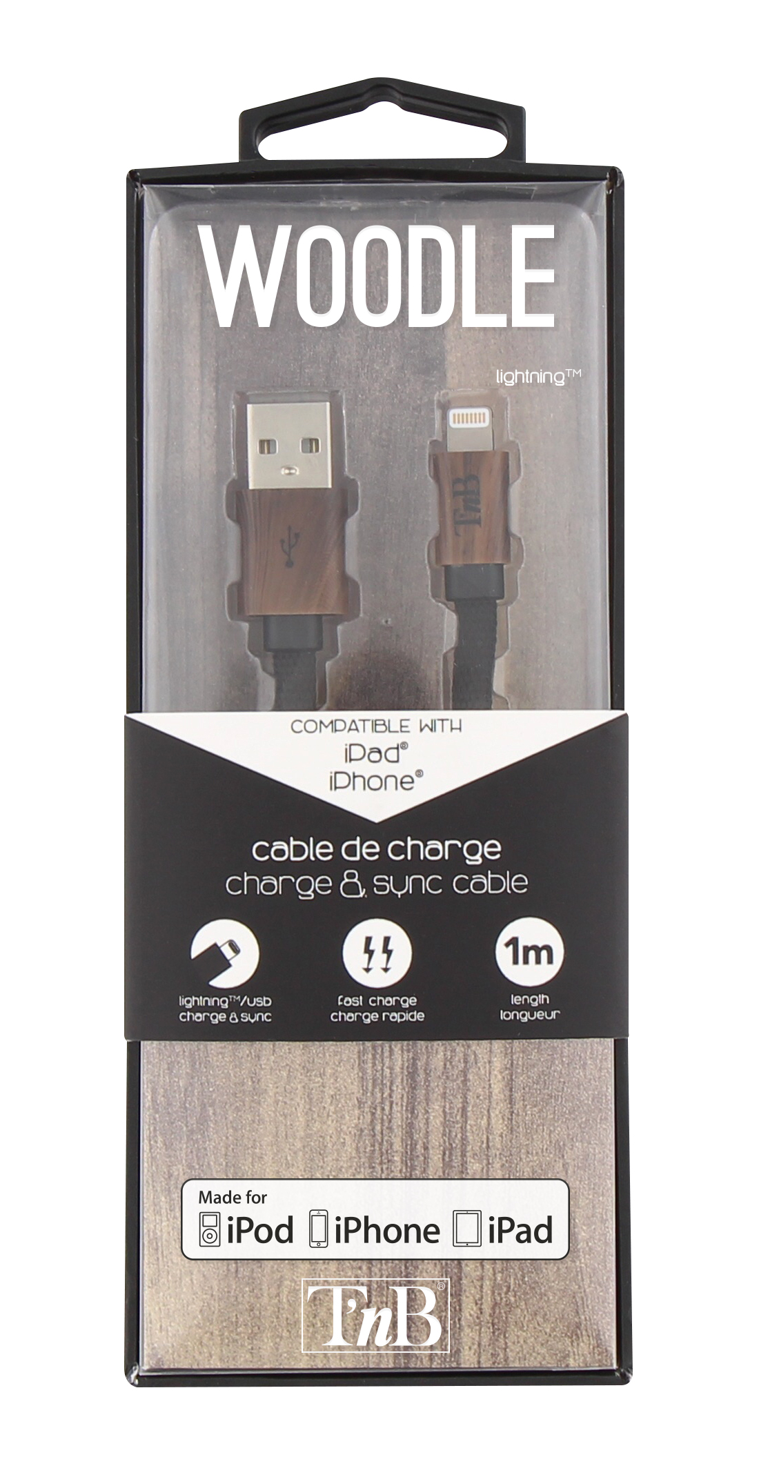 Câble Lightning WOOD2