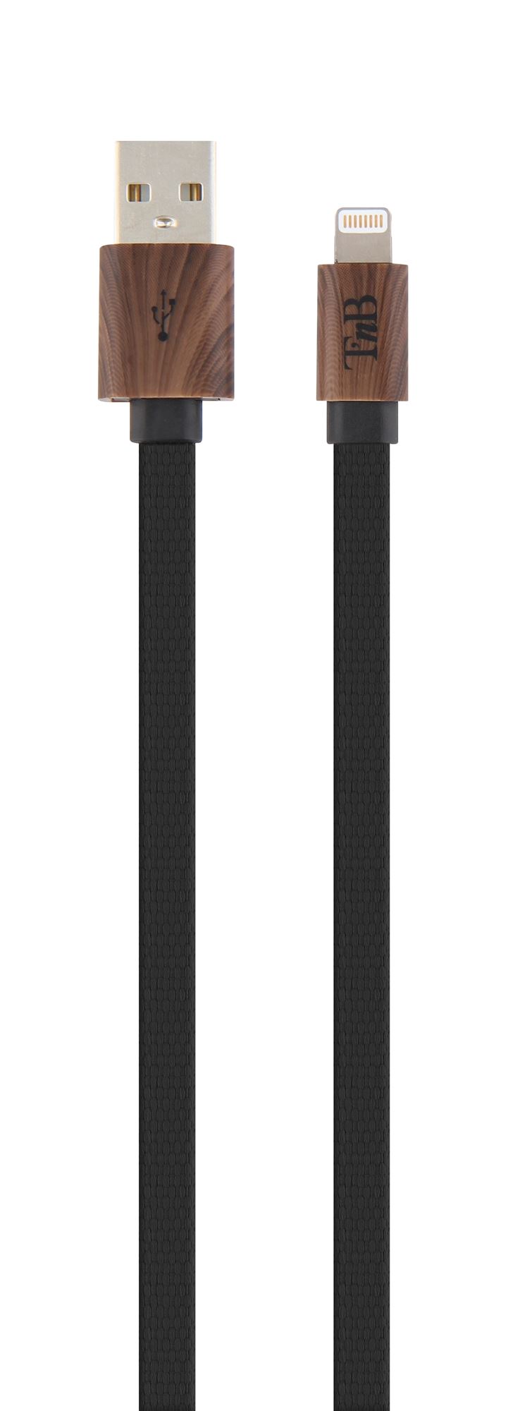 CABLE WOOD 2M LIGHTNING BK NOIR/BOIS1