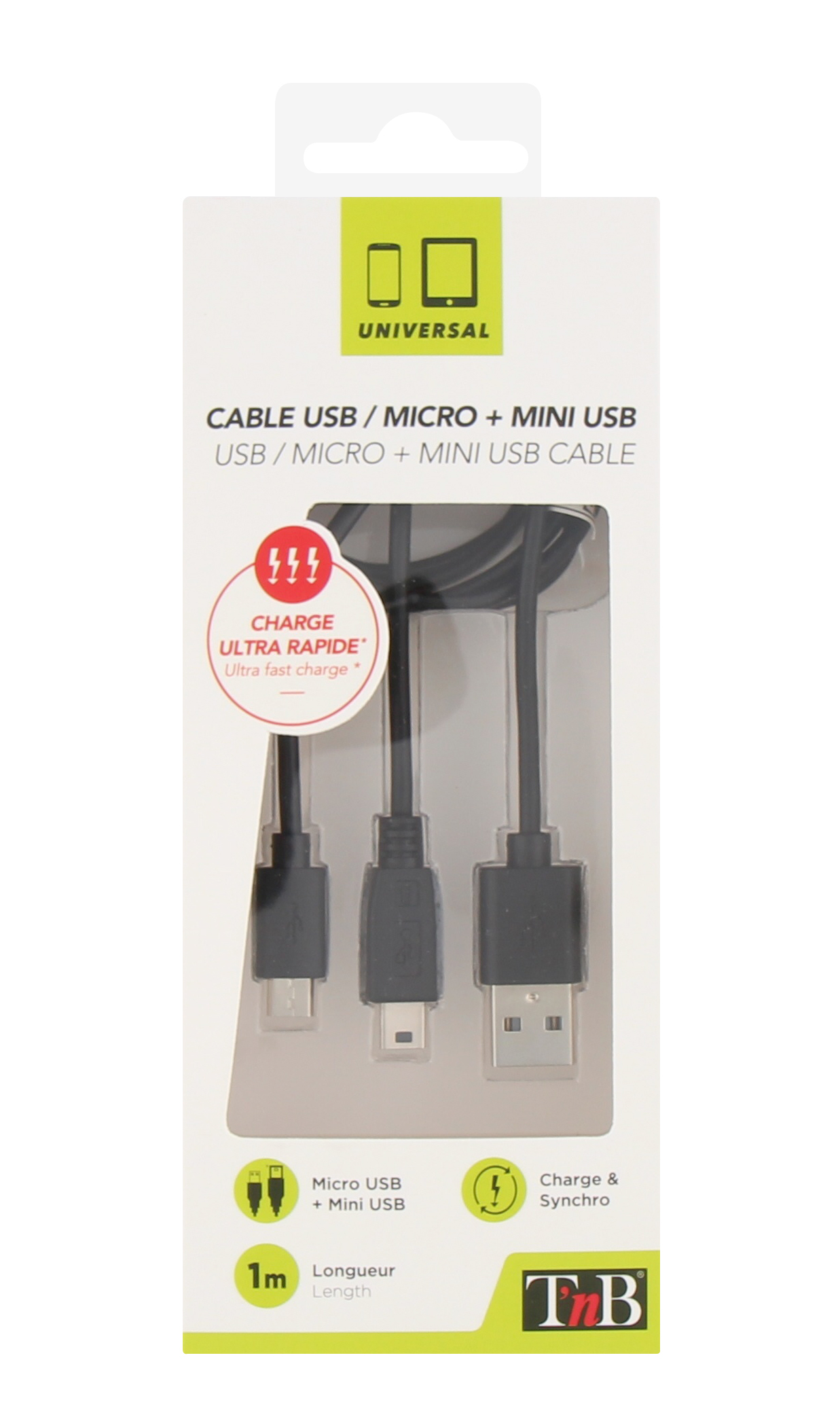 Cable micro USB 2 en 14