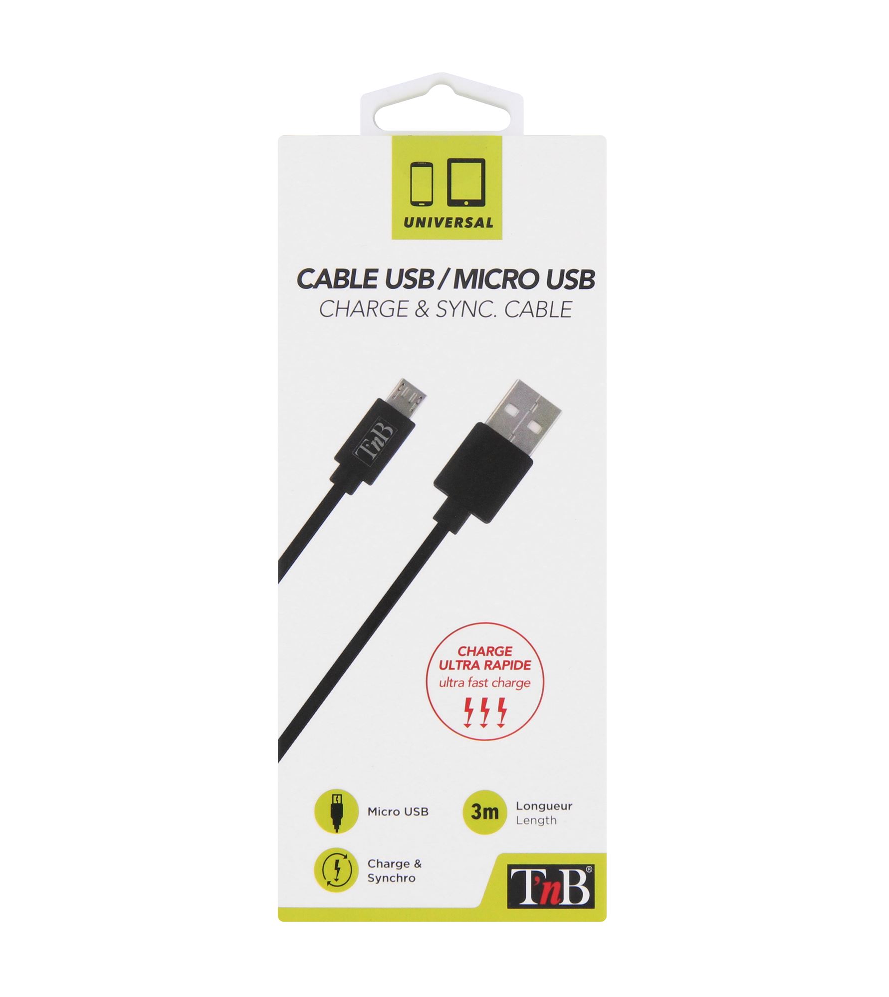 Câble micro USB 3 mètres4