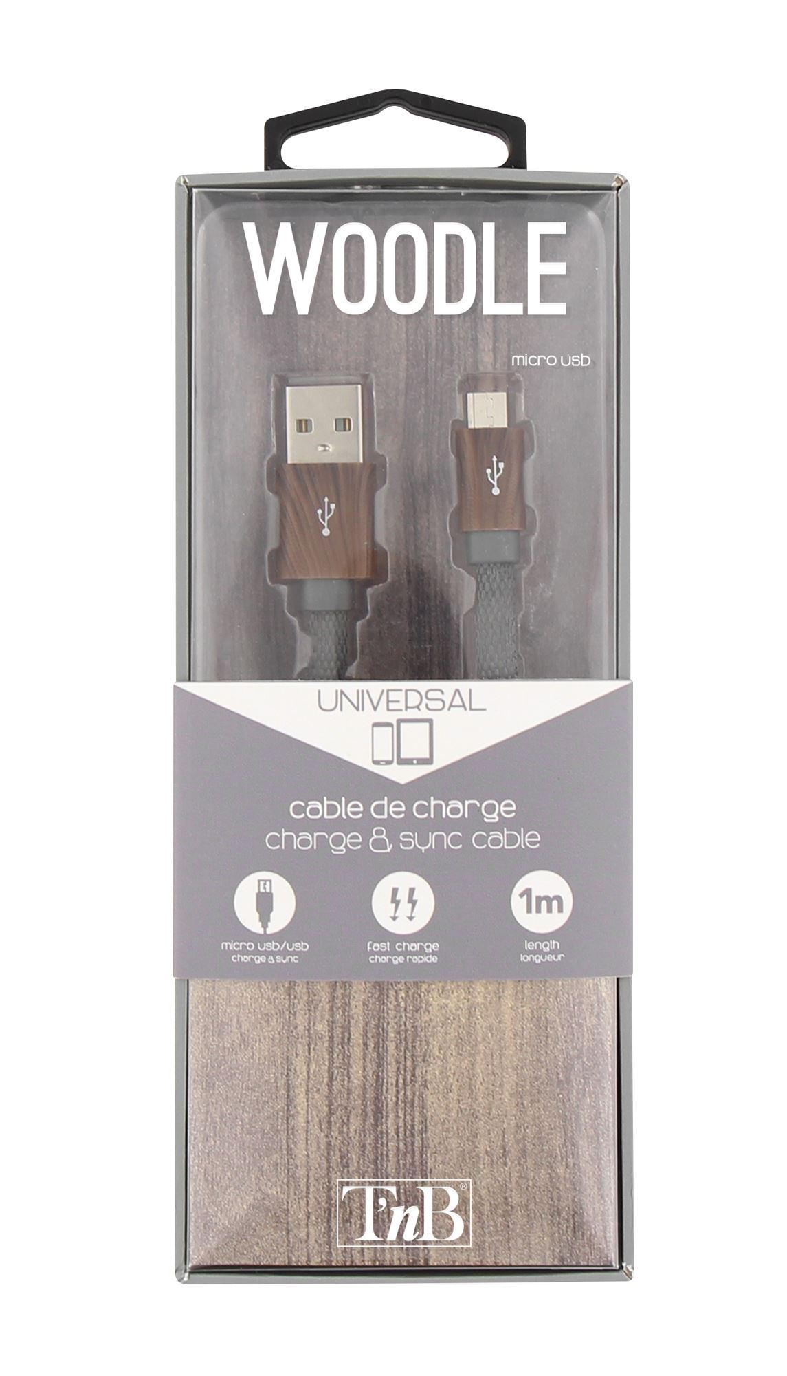 WOODLE CABLE 1M MICRO USB GRAY2
