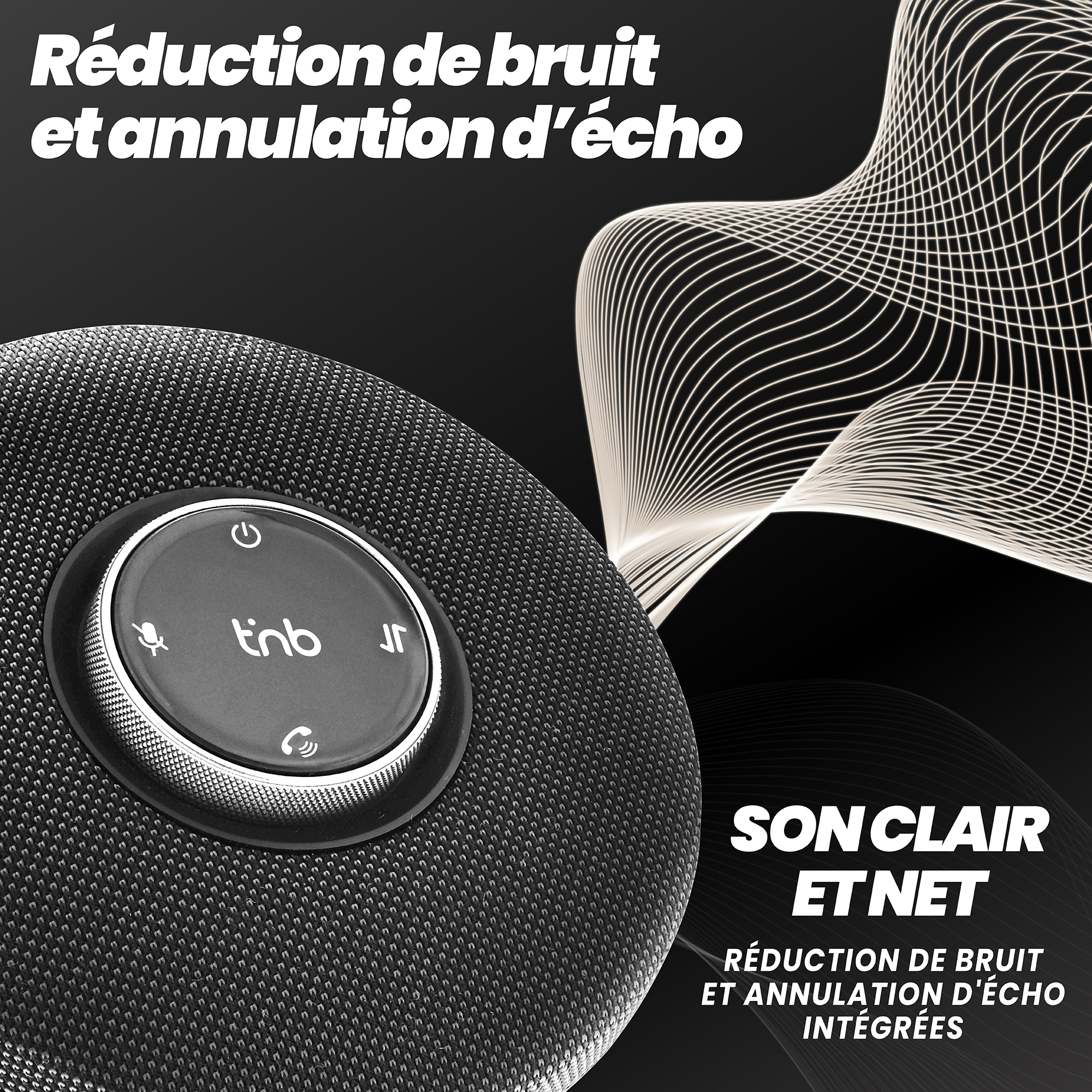Altavoz de conferencia profesional con Bluetooth y cable USB-A/USB-C - negro6