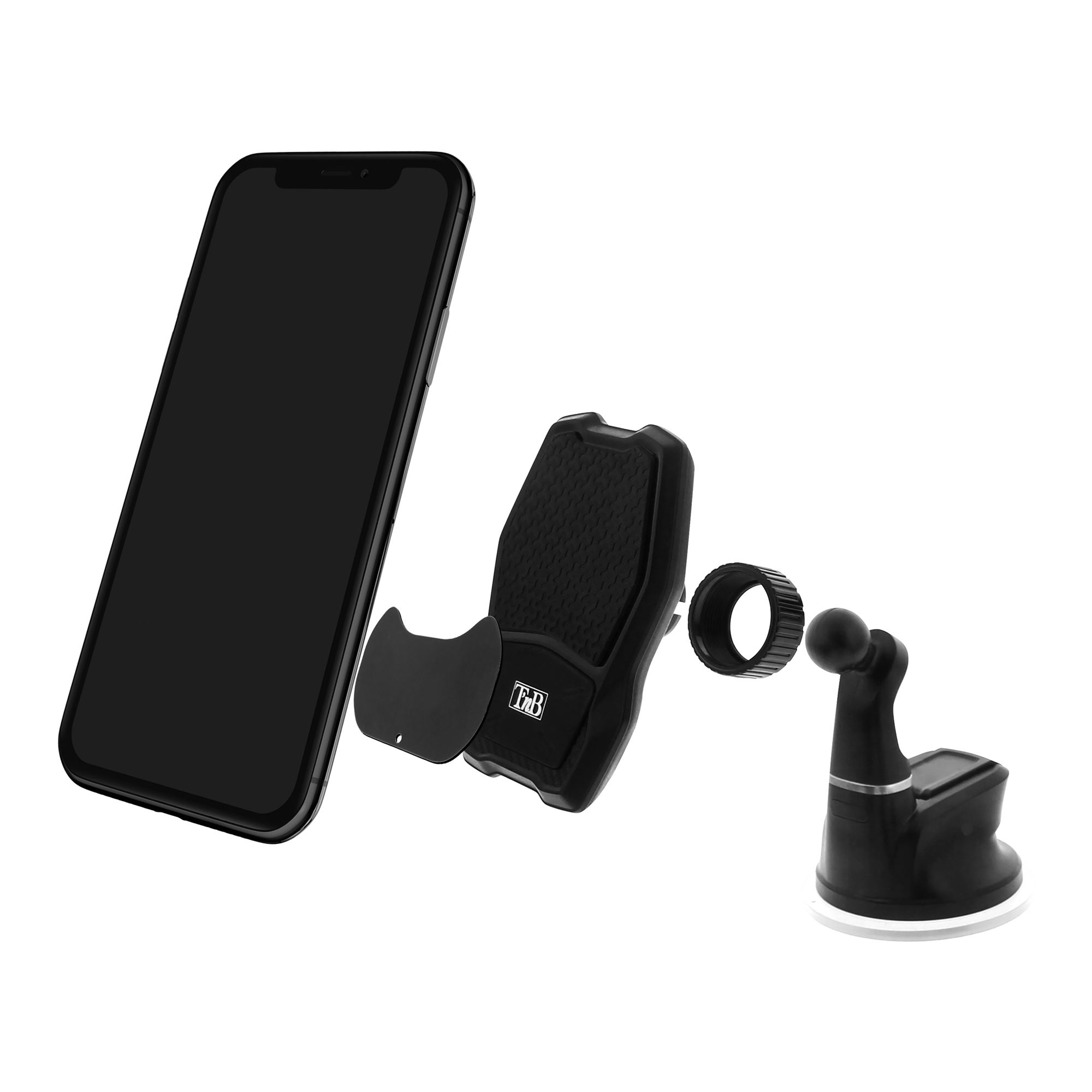 Support charge à induction 10W aimanté ventouse et grille d'aération Premium4