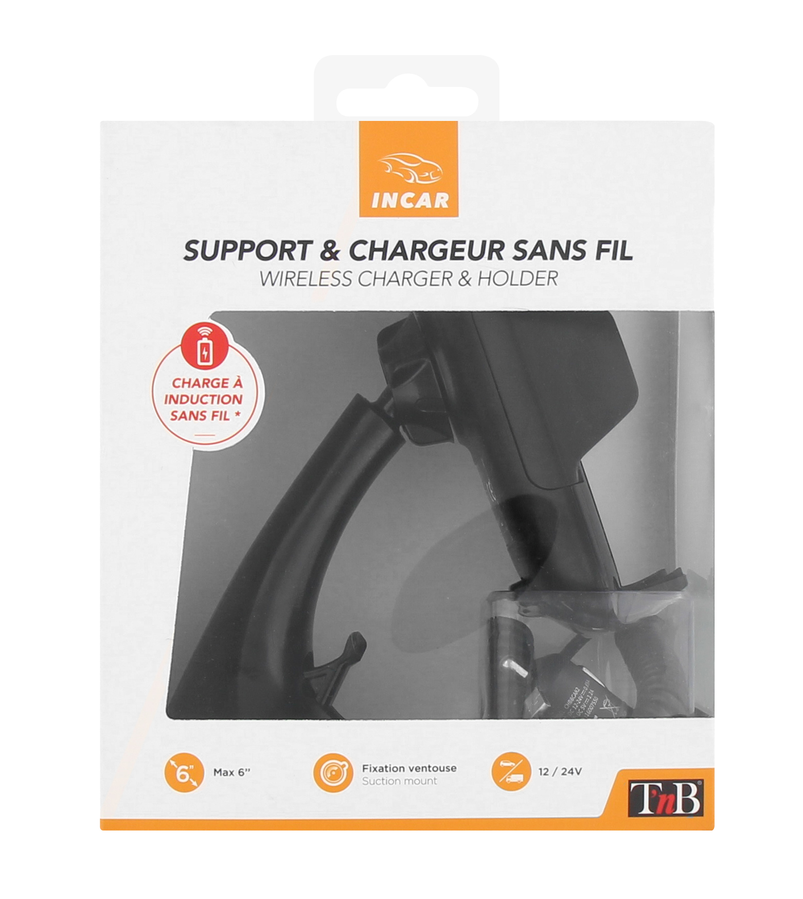 CHARGEUR INDUCTION 5W-VENTOUSE SUPPORT VOITURE + CAC + CÂBLE7