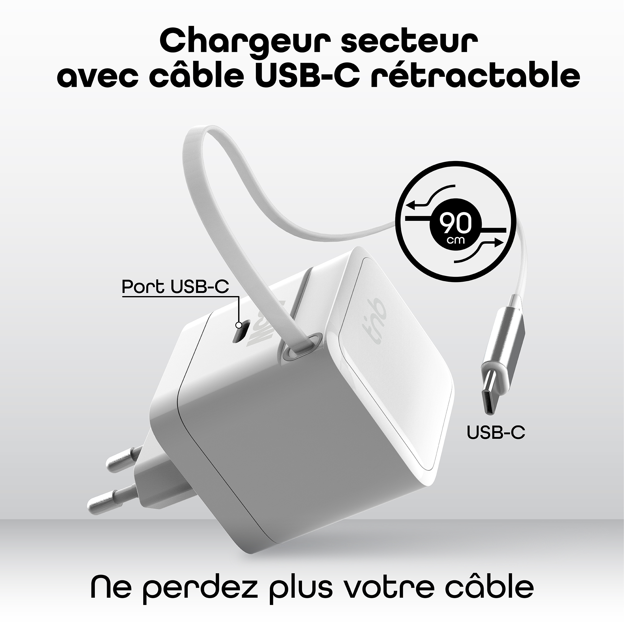 Chargeur GAN 65W avec câble intégré3