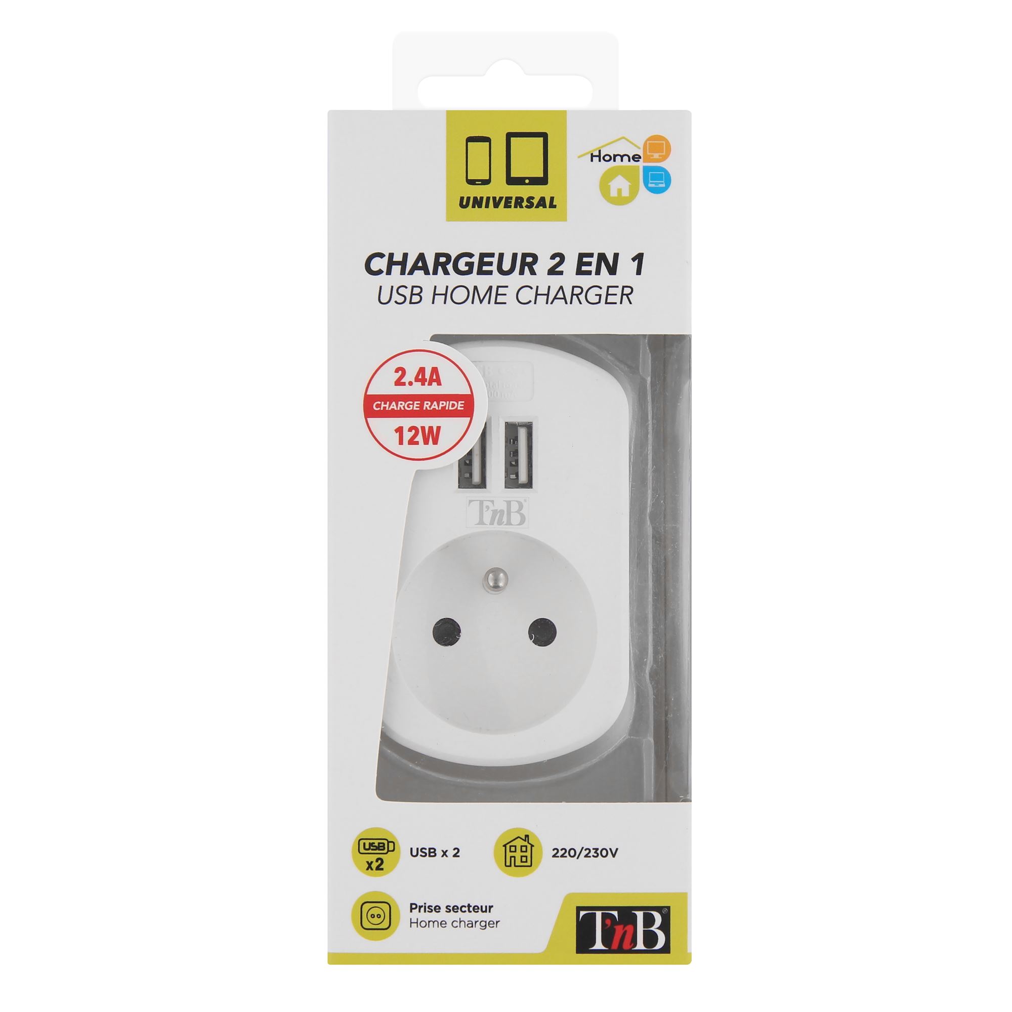 Chargeur secteur 2 en 16