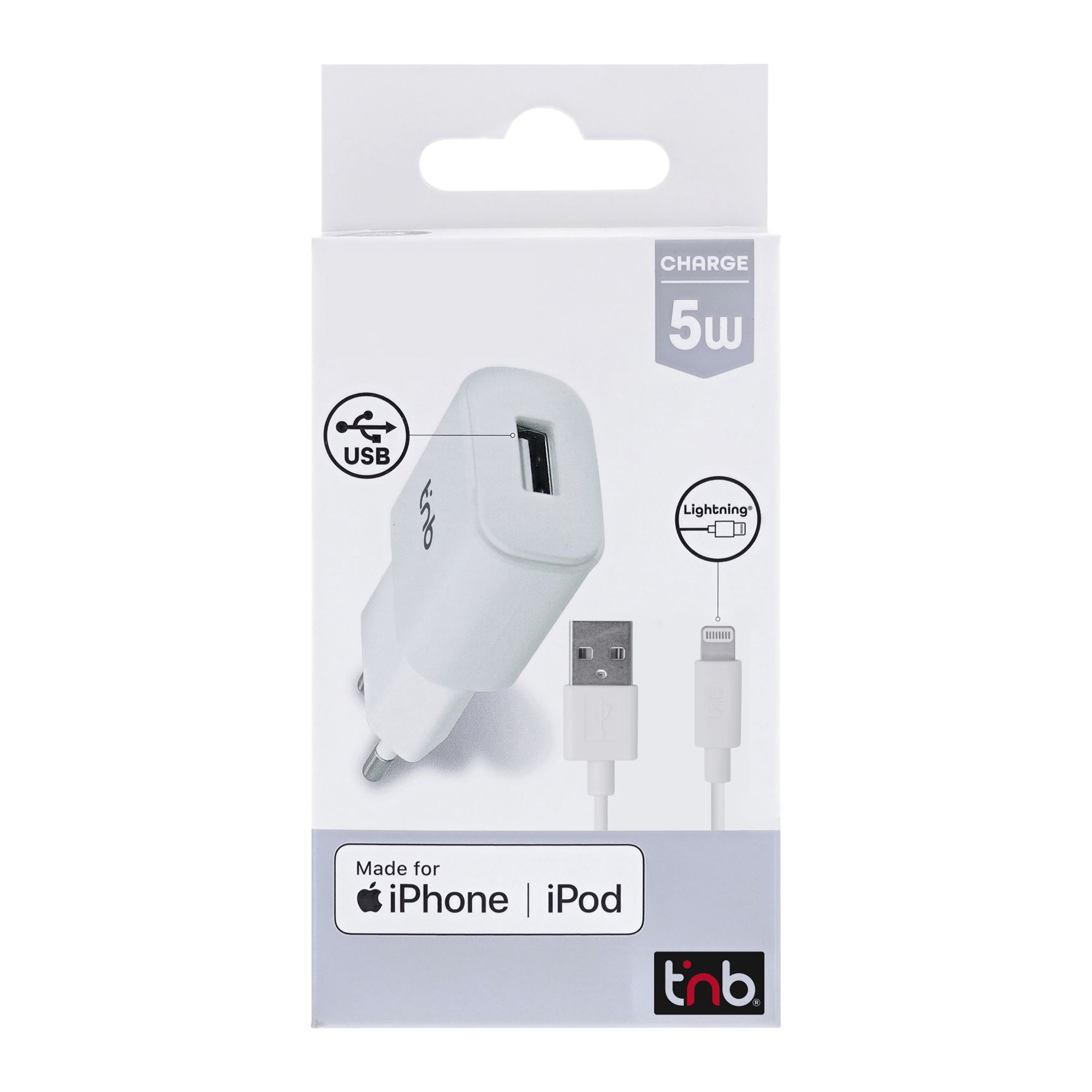 Pack de charge secteur 1 USB 5W + câble Lightning6