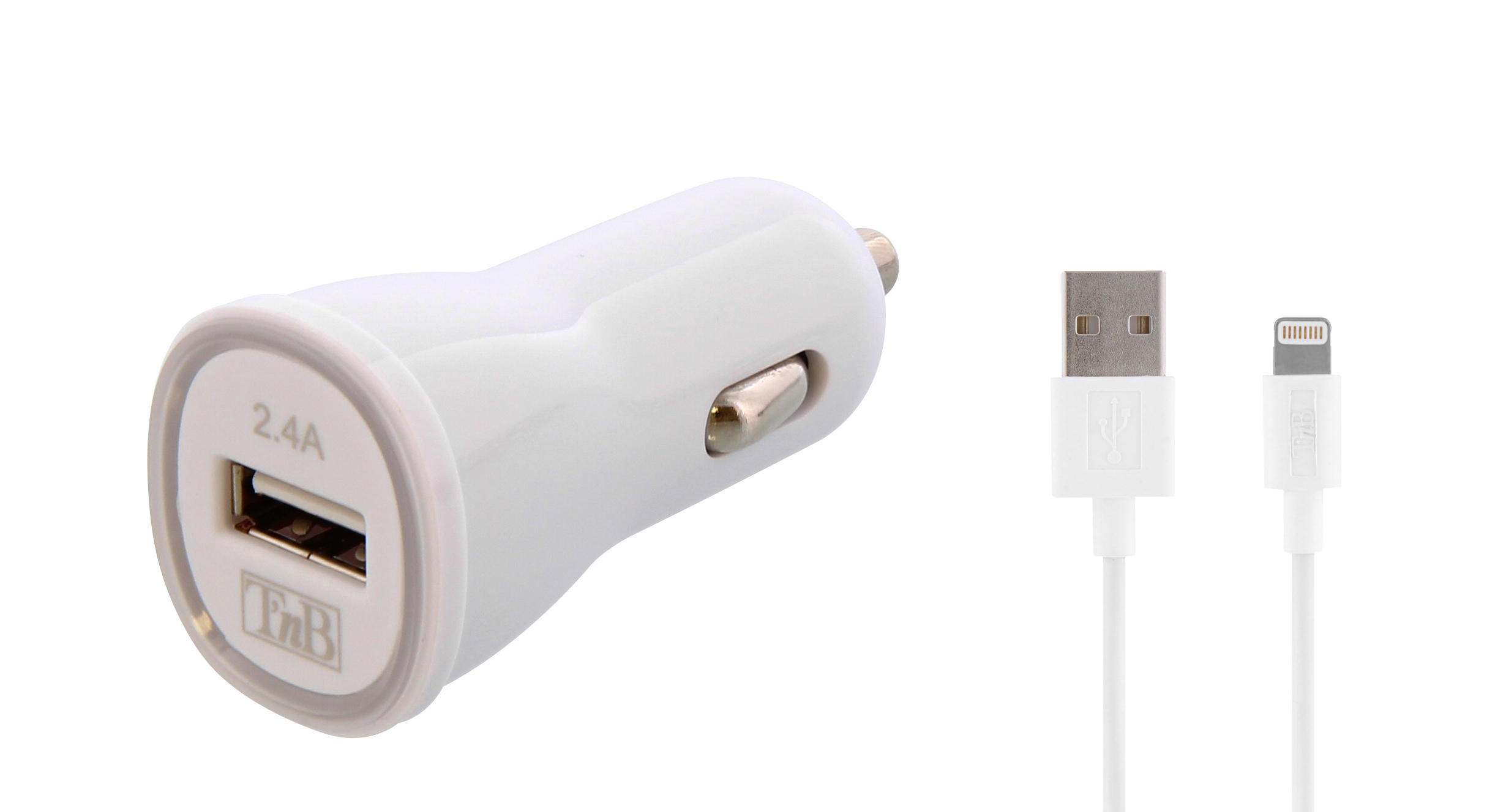 Chargeur allume-cigare 1XUSB-A 12W + câble Lightning1