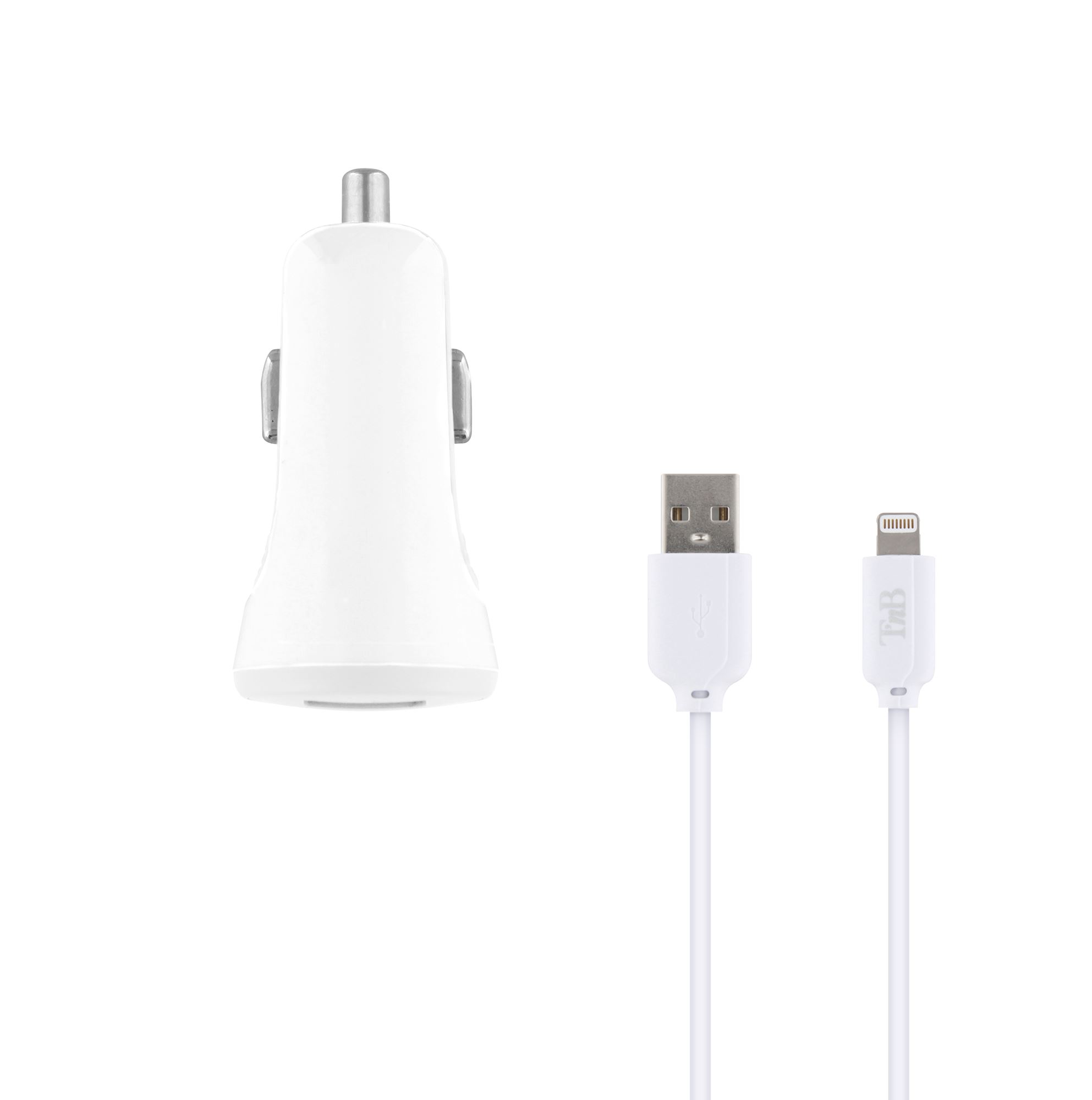 Chargeur allume-cigare 2XUSB-A 10W + câble Lightning2