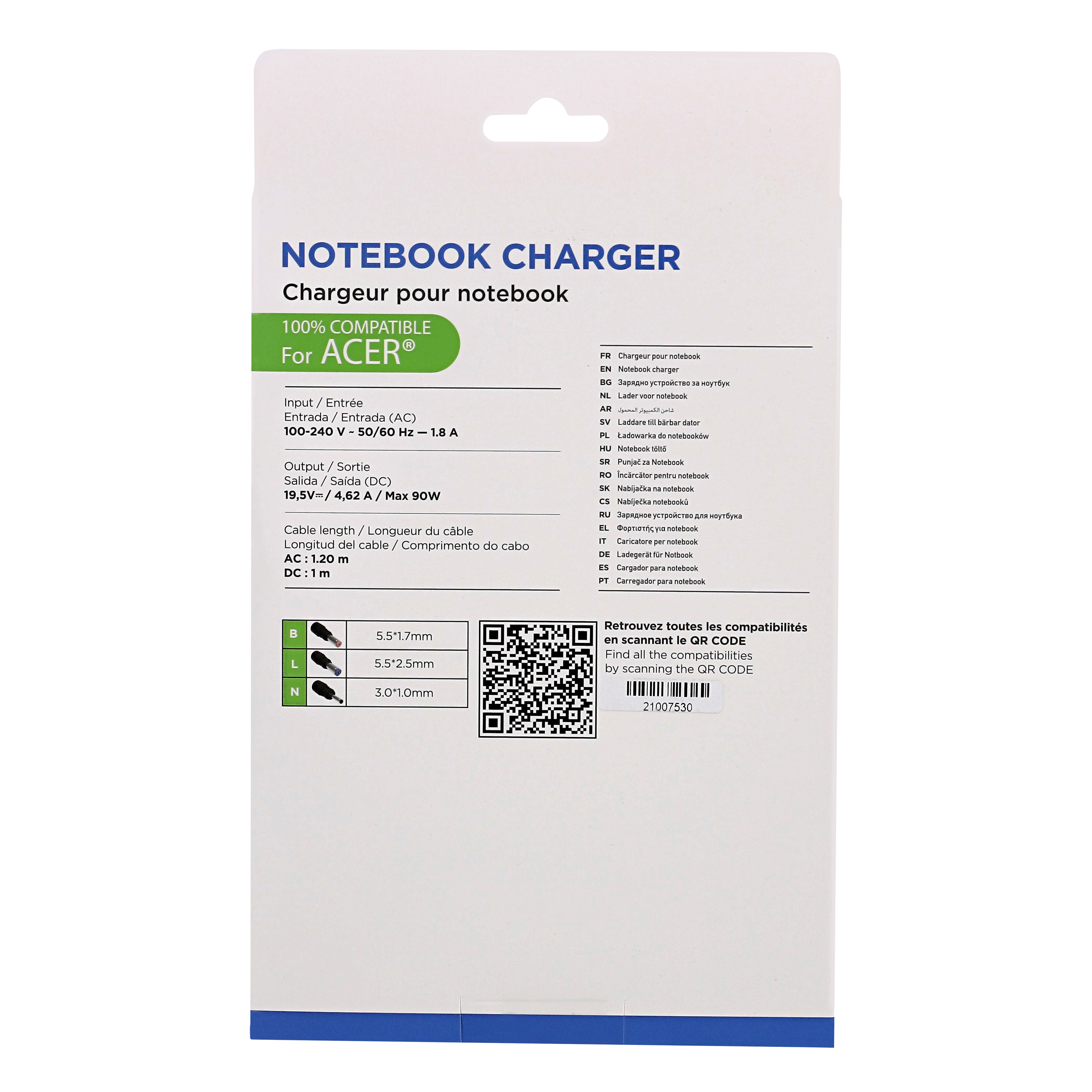 Chargeur 90W pour notebook ACER®4