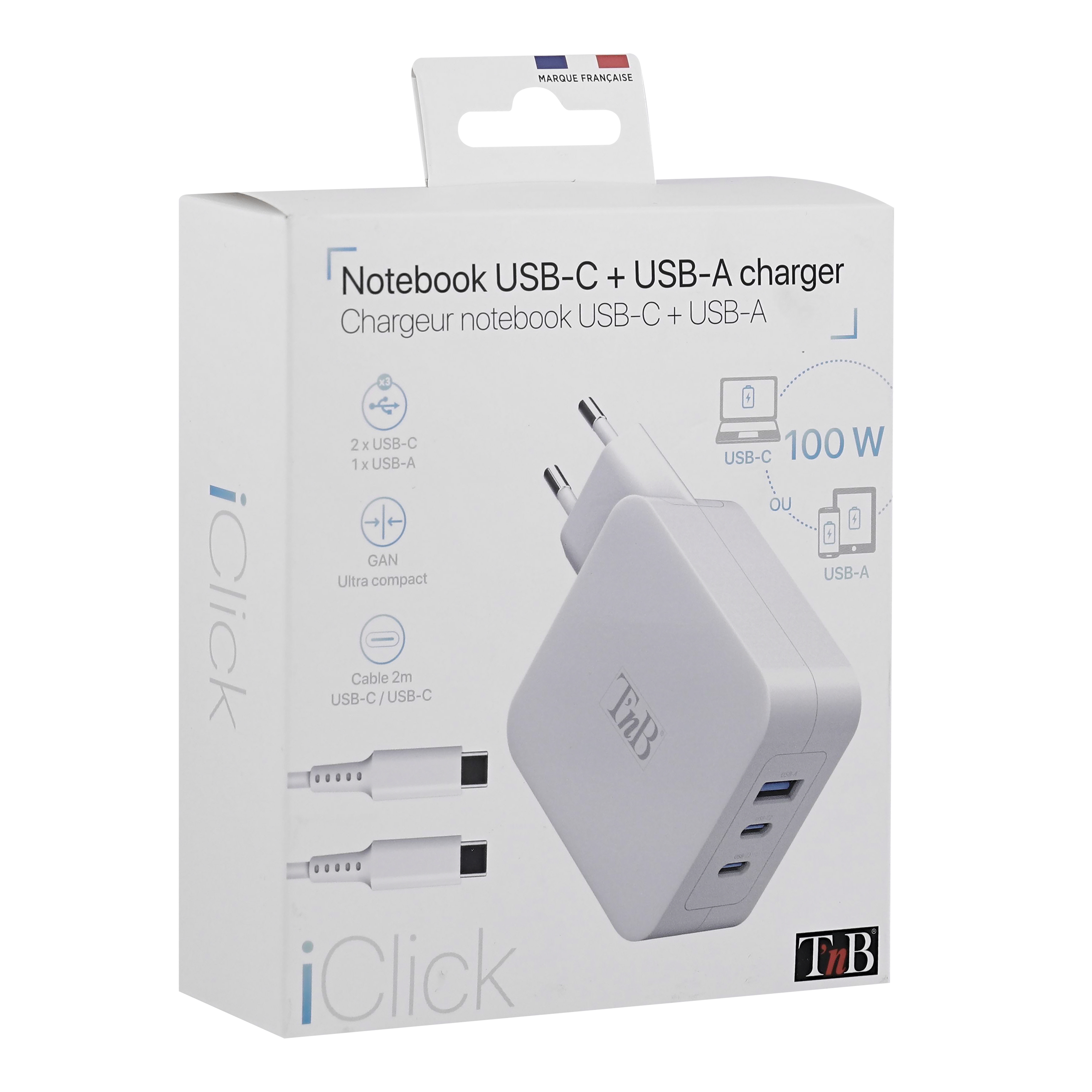 Chargeur GAN 100W USB-C et USB-A4