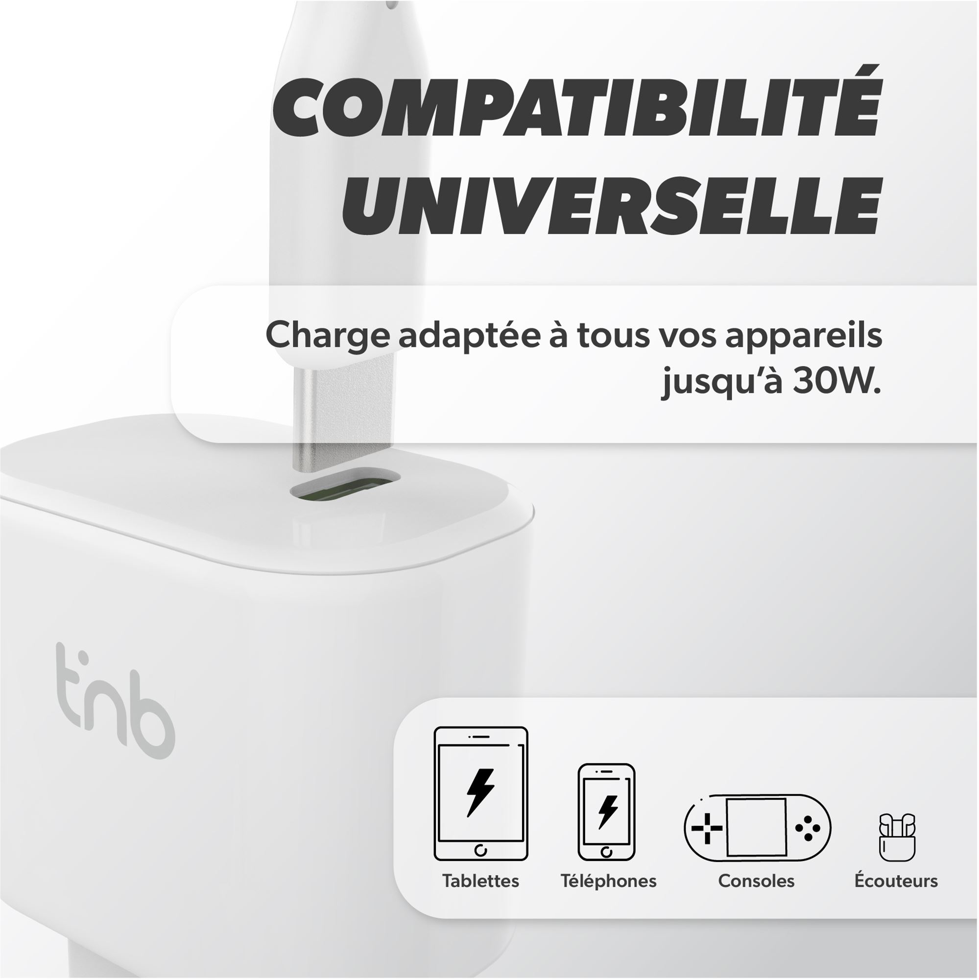 1 cargador de red USB-C de 30 W + cable USB-C Power Delivery blanco5