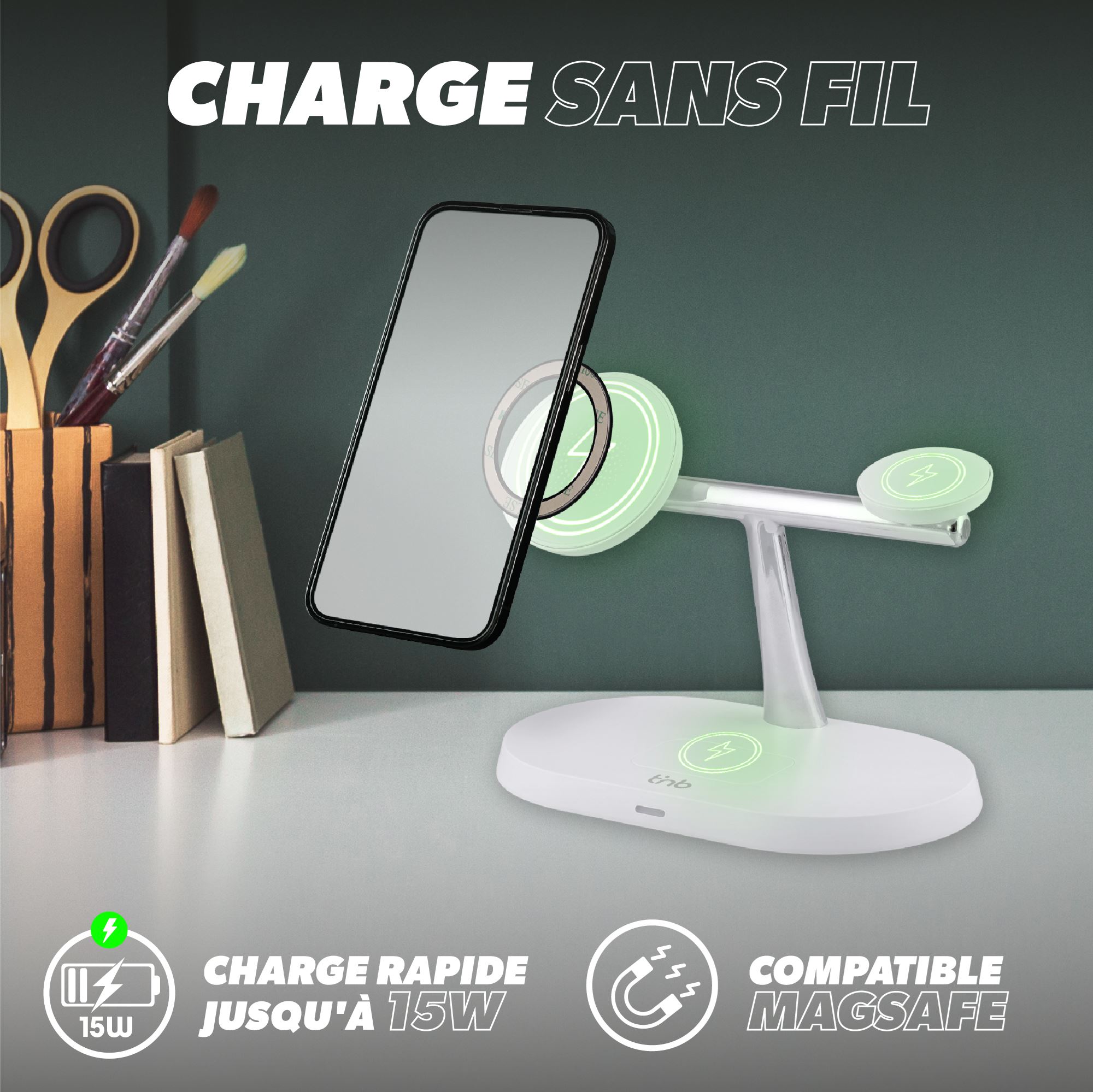 Station de charge sans fil 3 en 14