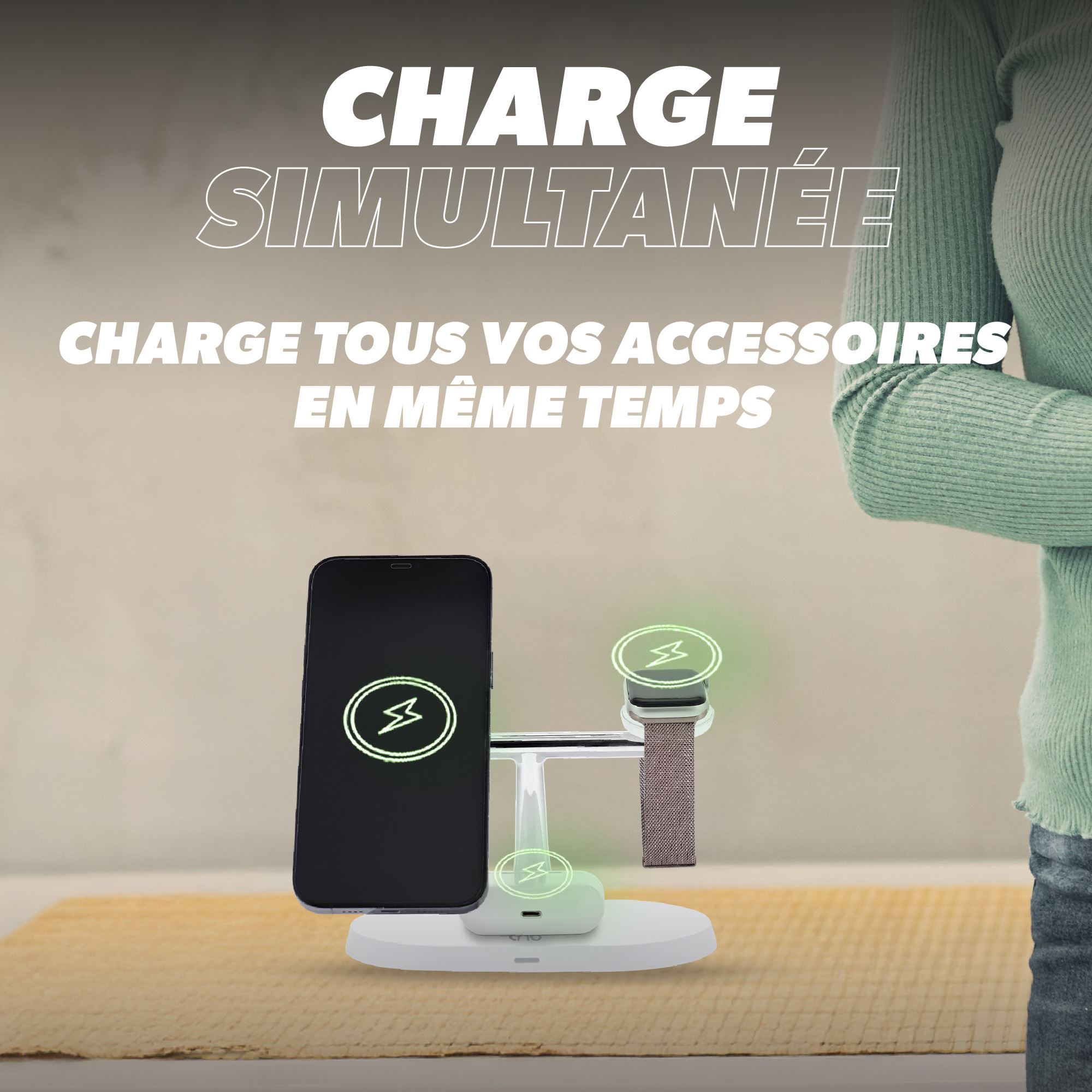 Station de charge sans fil 3 en 16