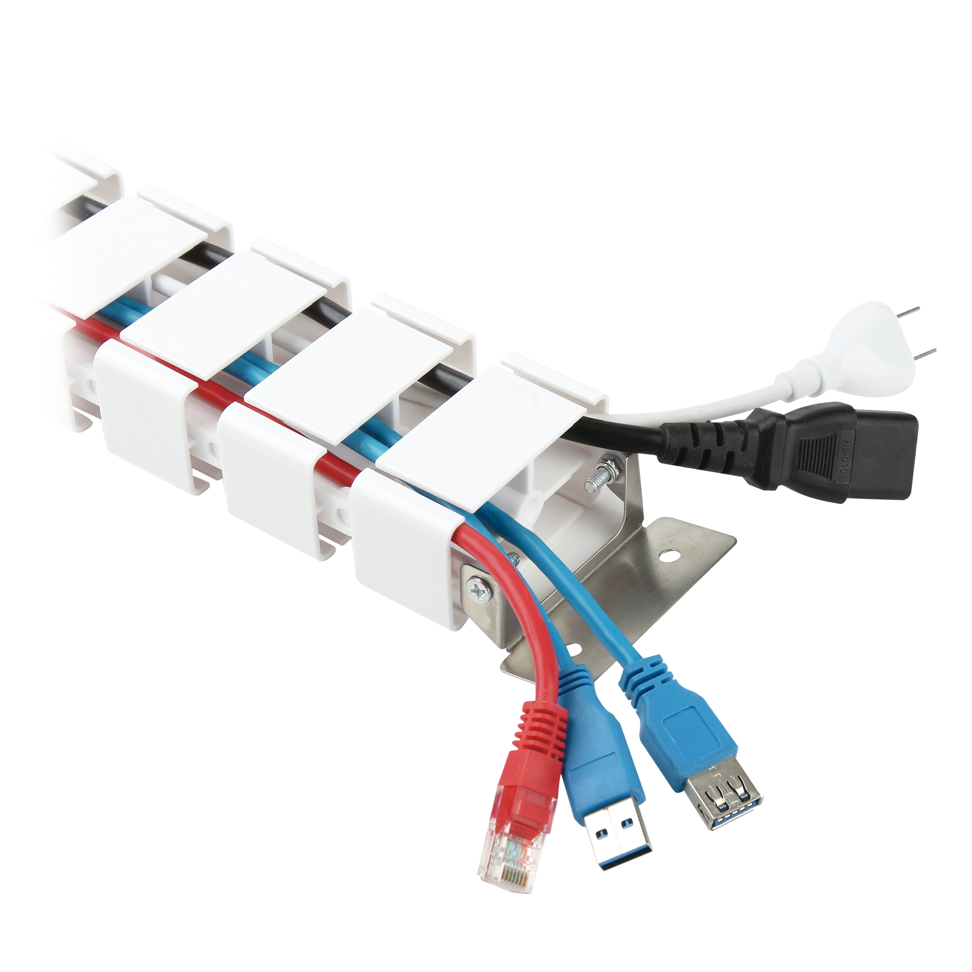 Guía de cables articulada con base metálica - blanco2