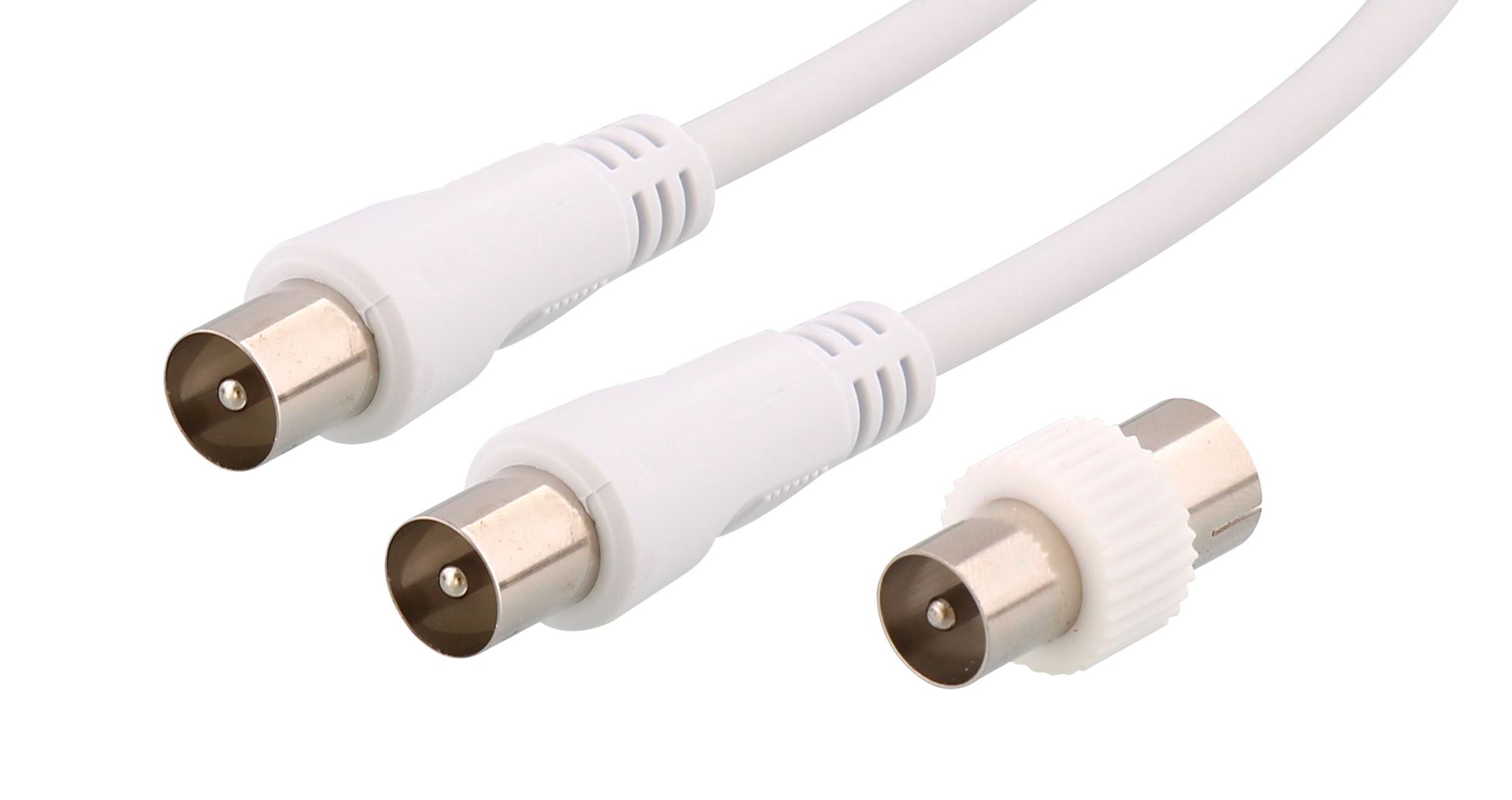 TV antenna cable 9.5mm male / female 5m + 9.5mm male / 9.5mm female adapter1