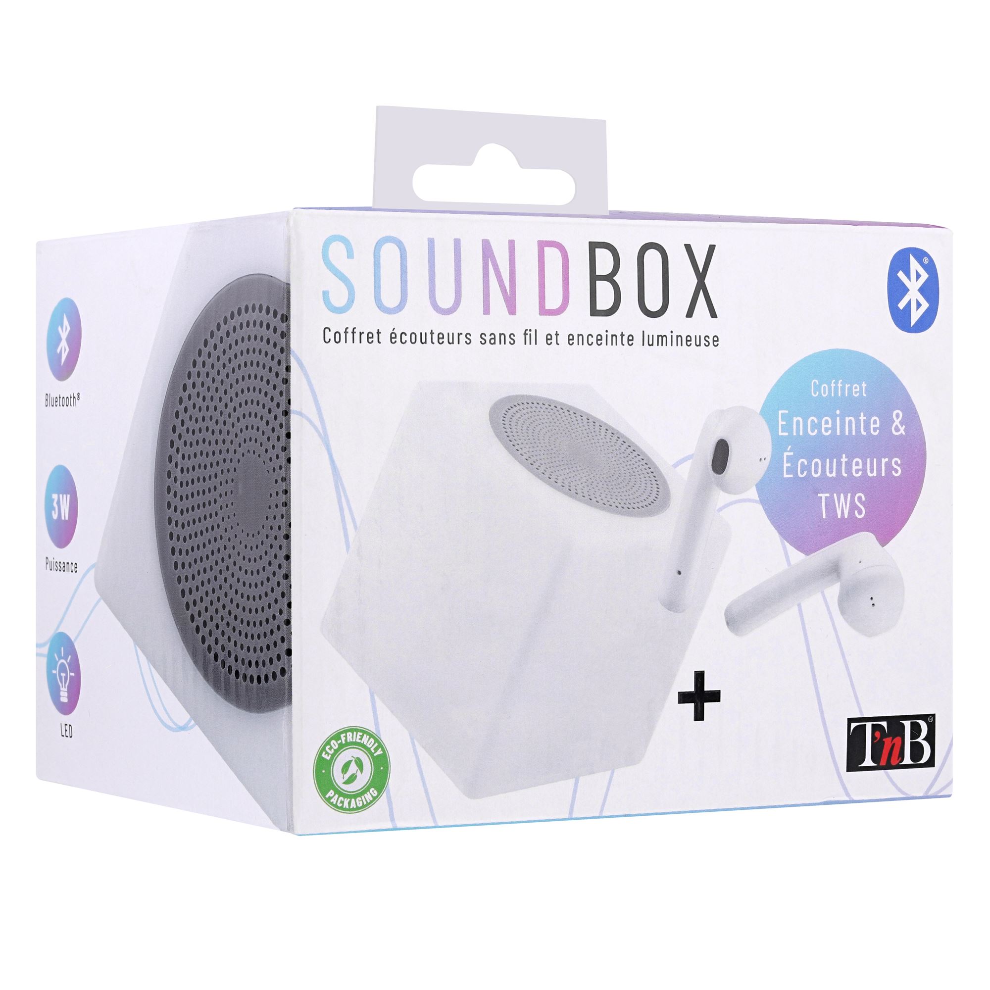 Combo de auriculares inalámbricos TWS y altavoz LUMI 2 blanco3