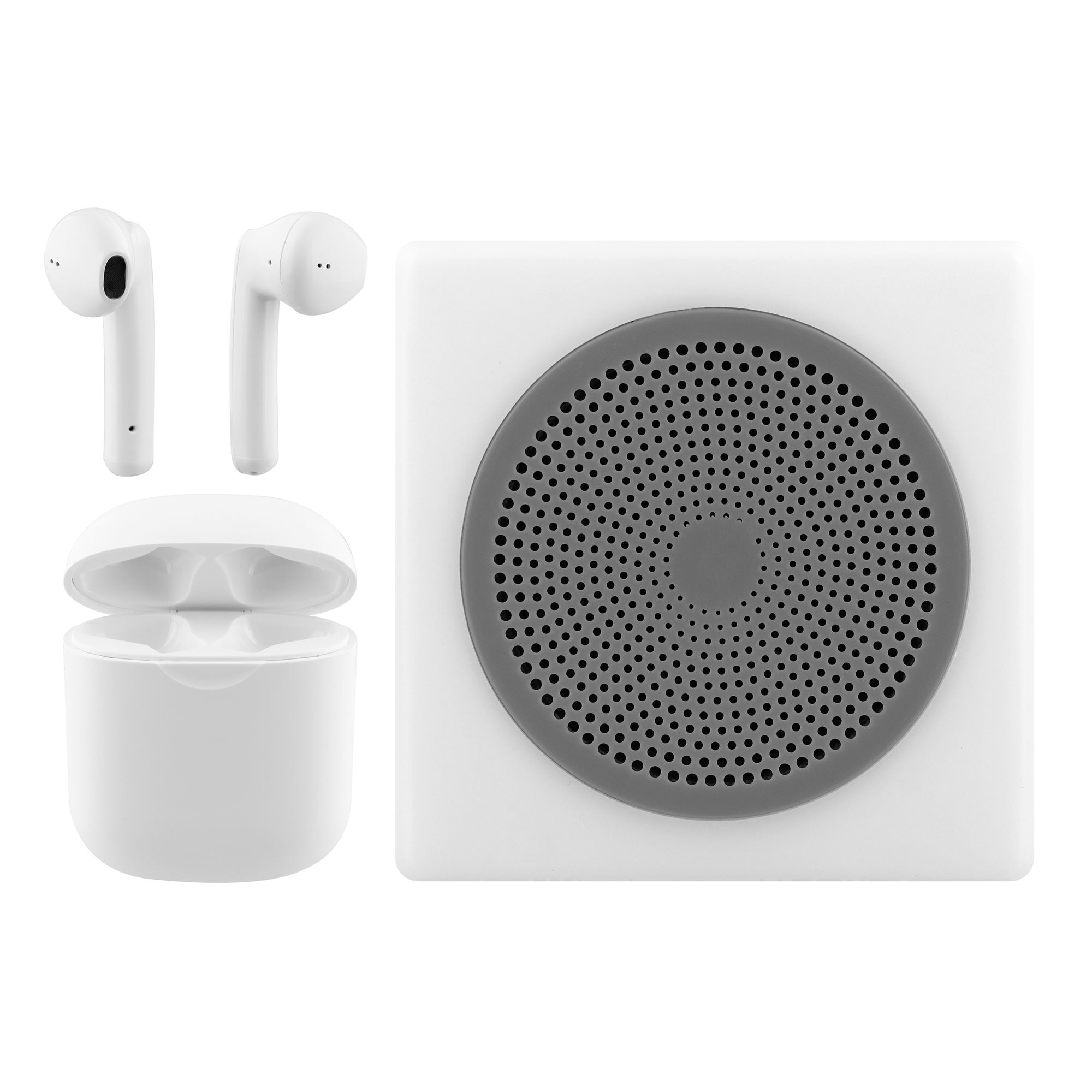 Combo de auriculares inalámbricos TWS y altavoz LUMI 2 blanco2