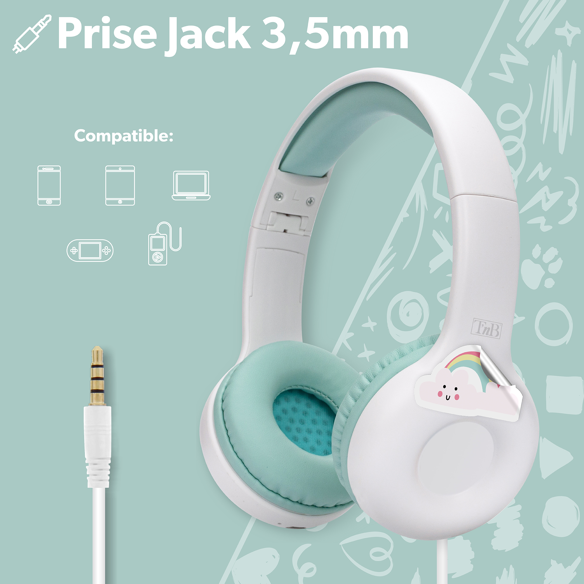 KIDY wired headset decibel limiter 3.5mm jack6