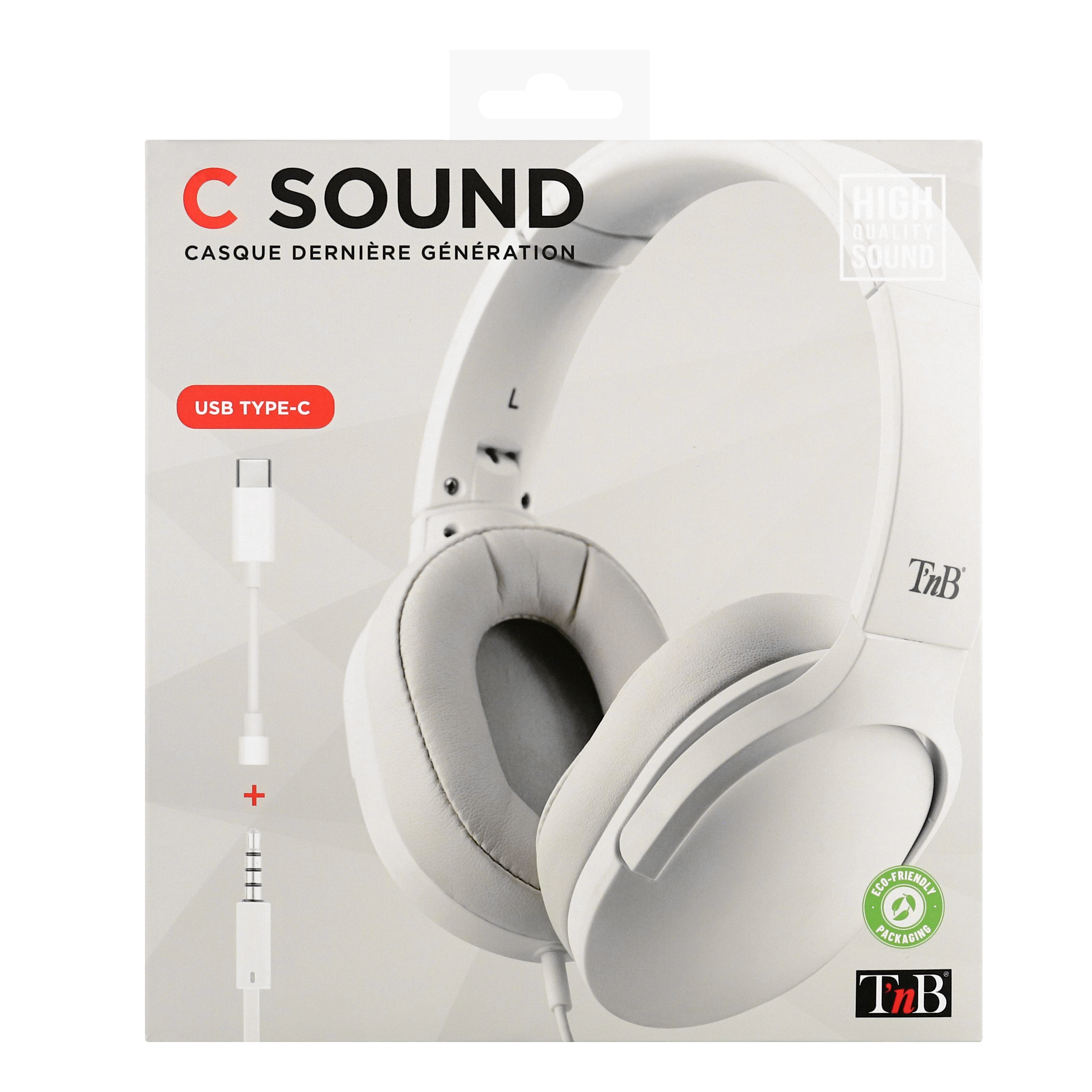 C SOUND wired headset 3.5mm jack / USB Type-C white5