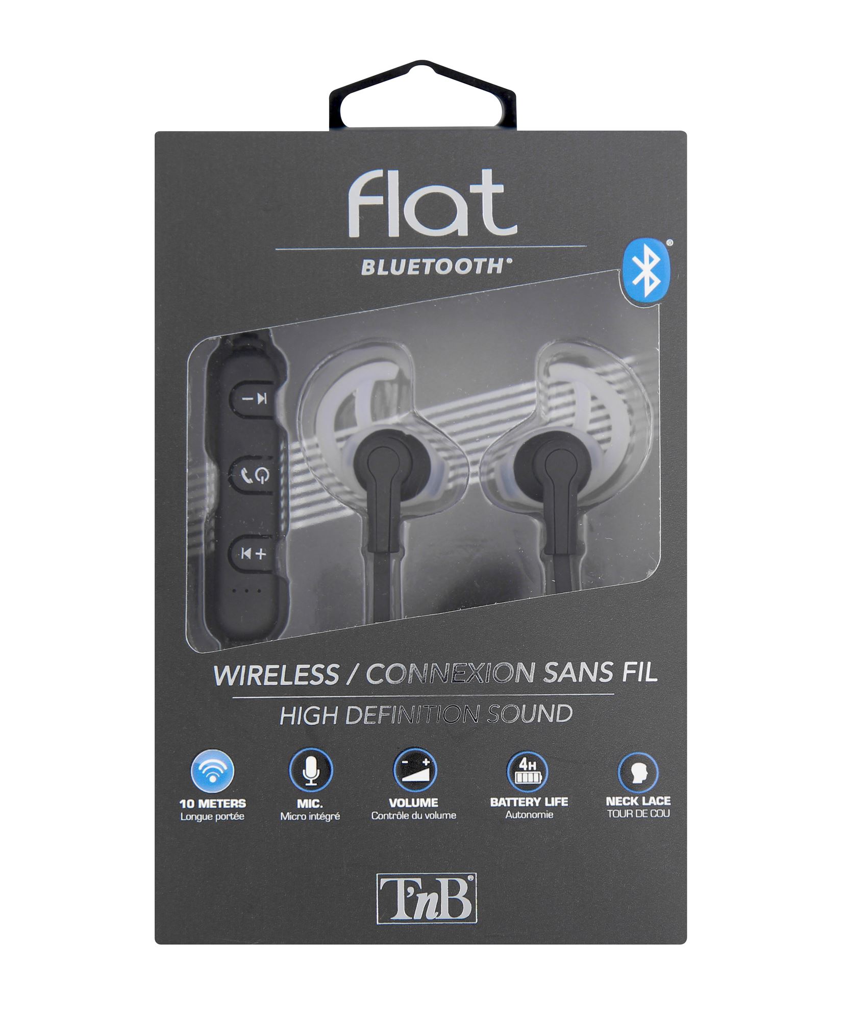 FLAT black Bluetooth headphones2